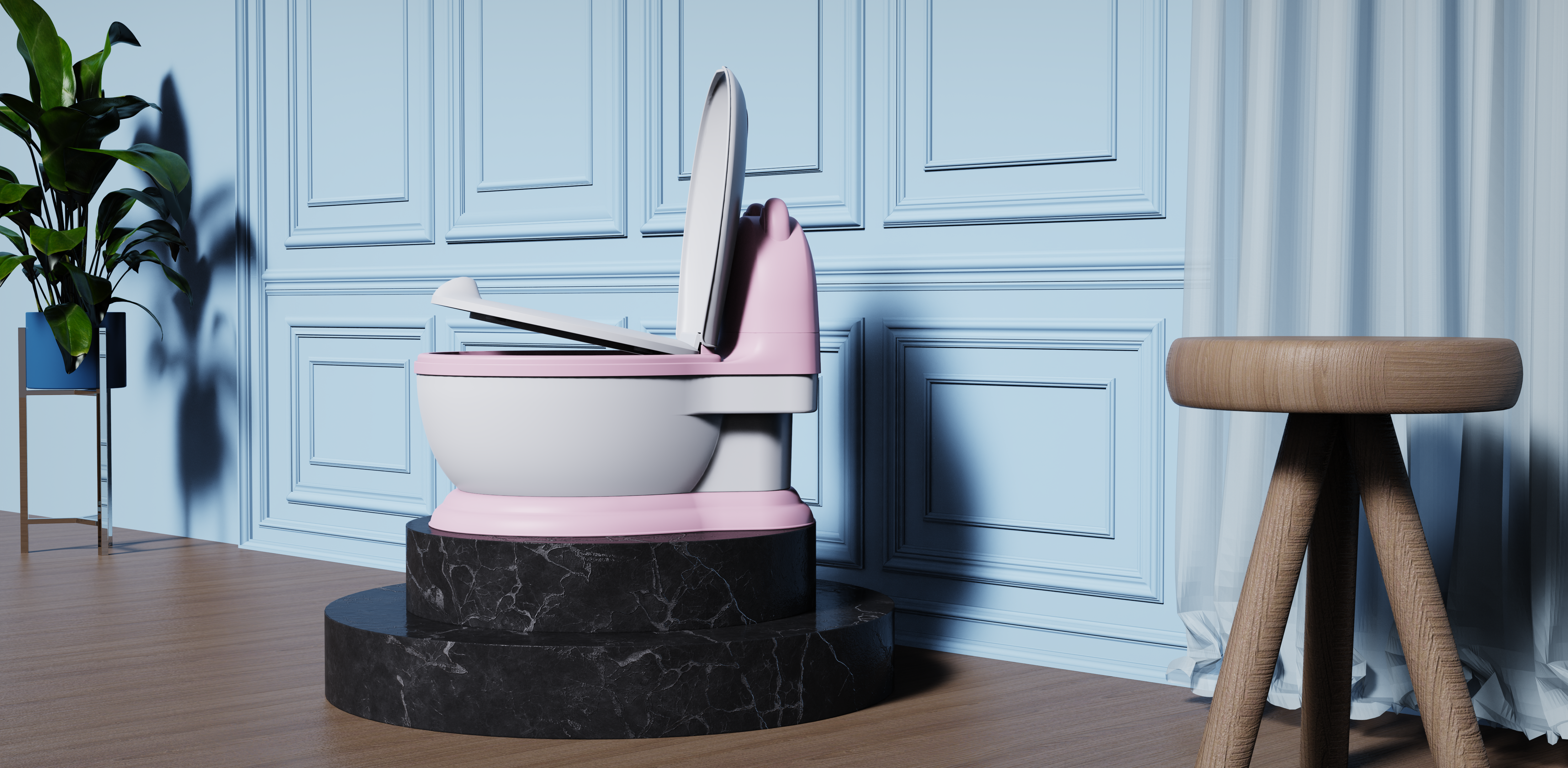 product design，Mother and baby，children，pedestal pan，simulation，