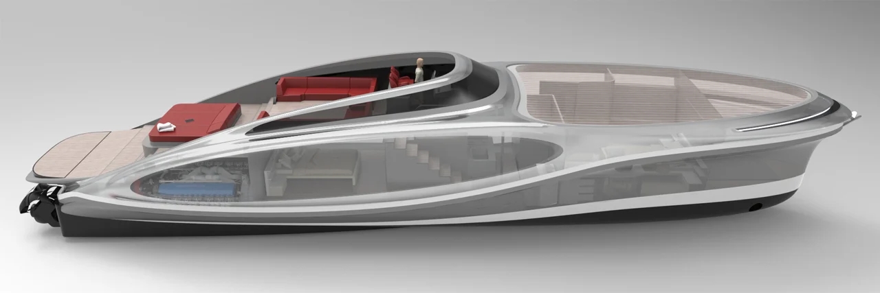 yacht，transparent，deck，