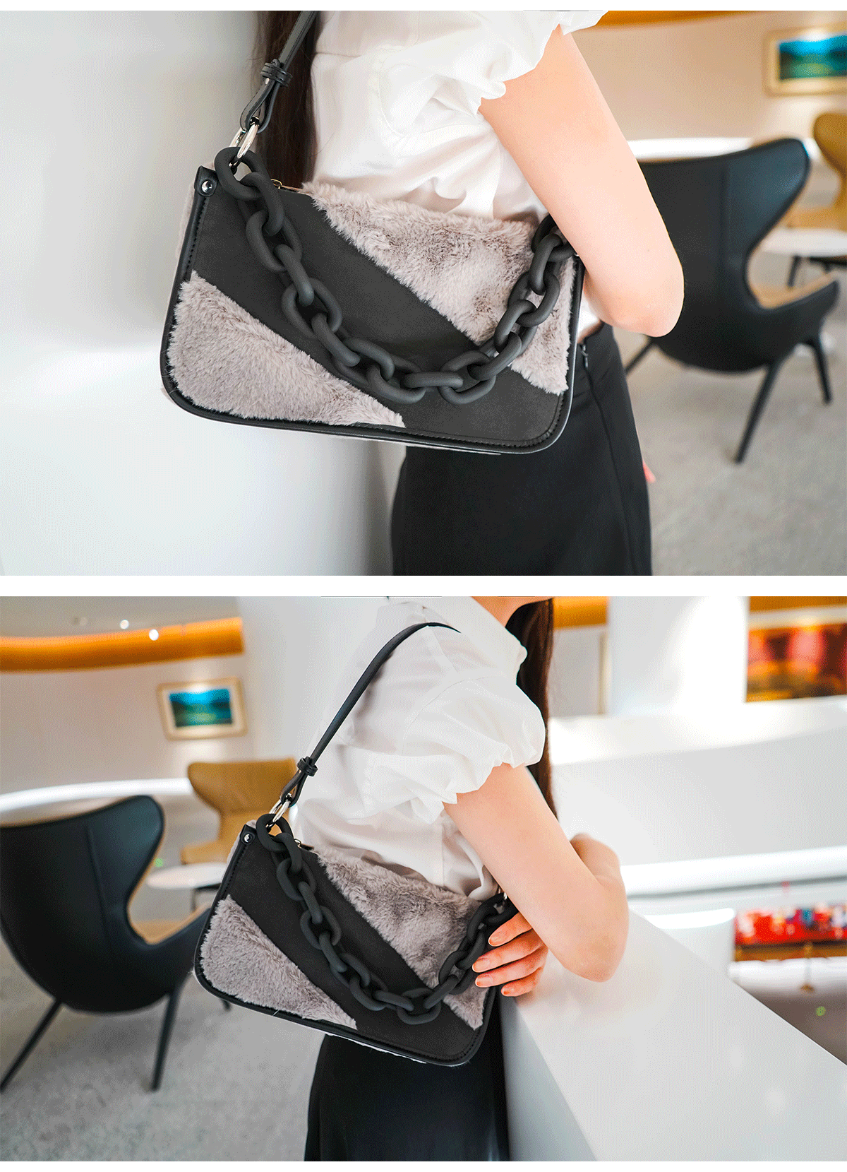 ，Axillary bag，Sweet cool，Female bag，