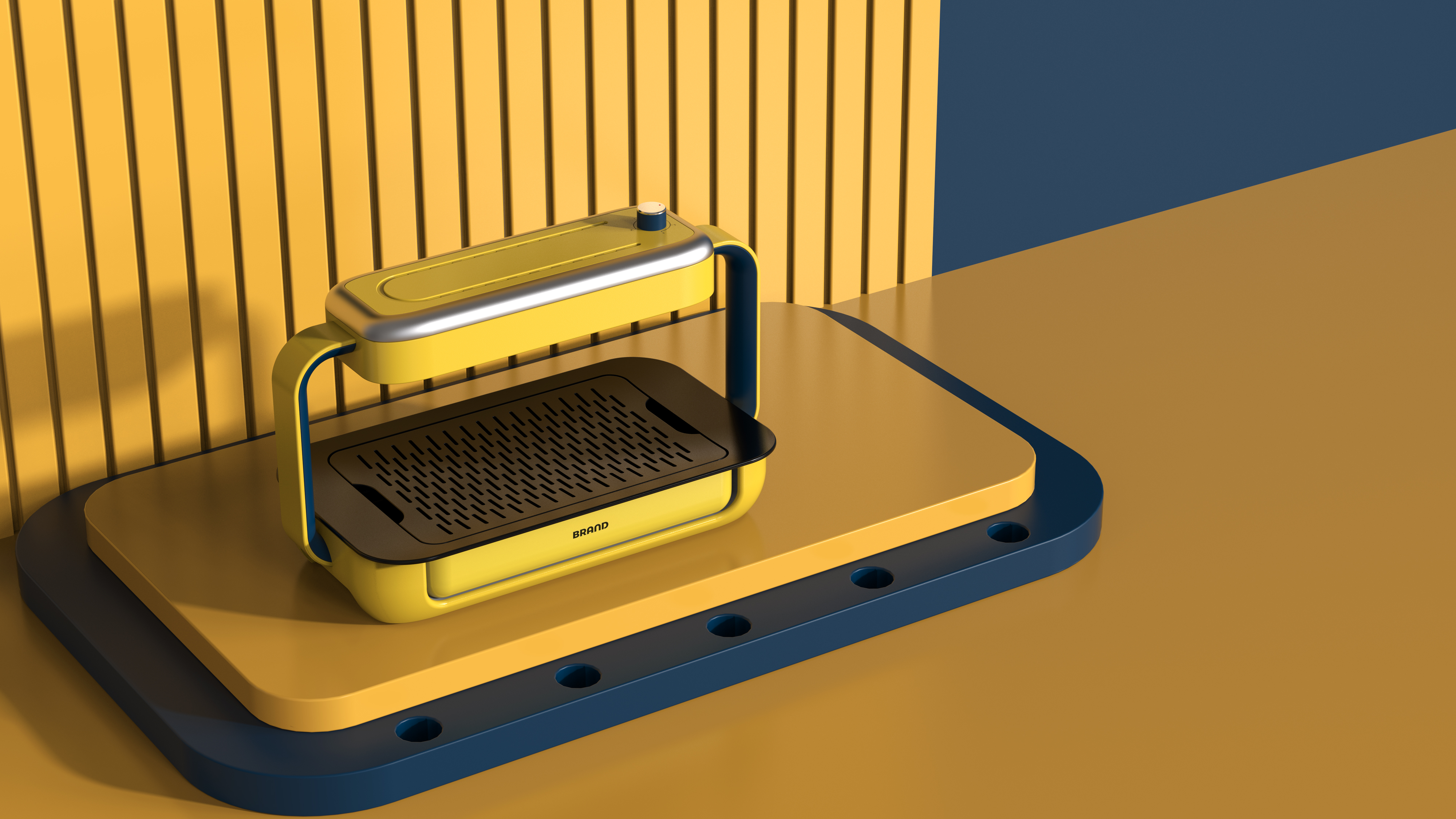 Mini, light oven, barbecue, delicious food，