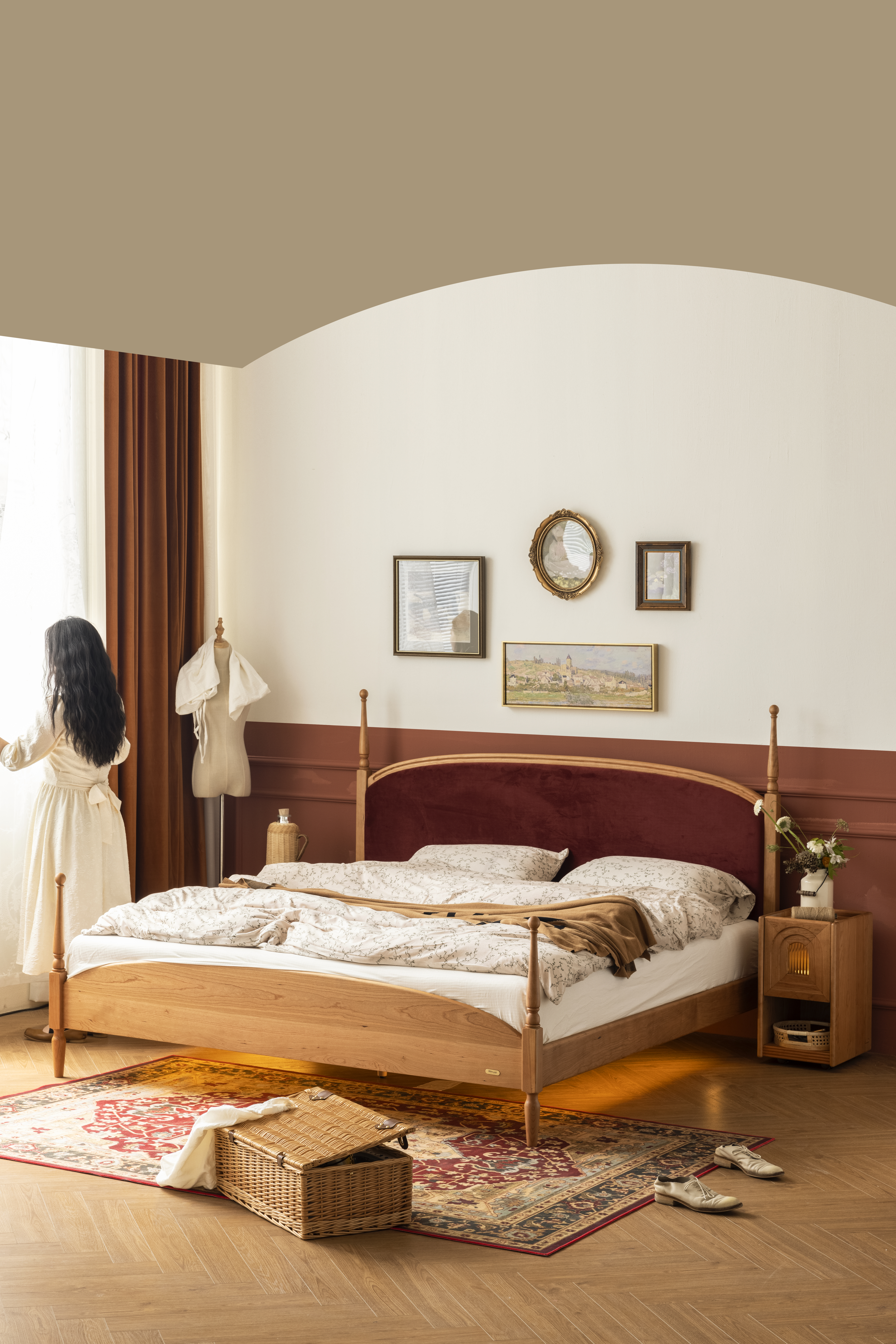 furniture design ，Solid wood furniture，Bed，Bedroom design，