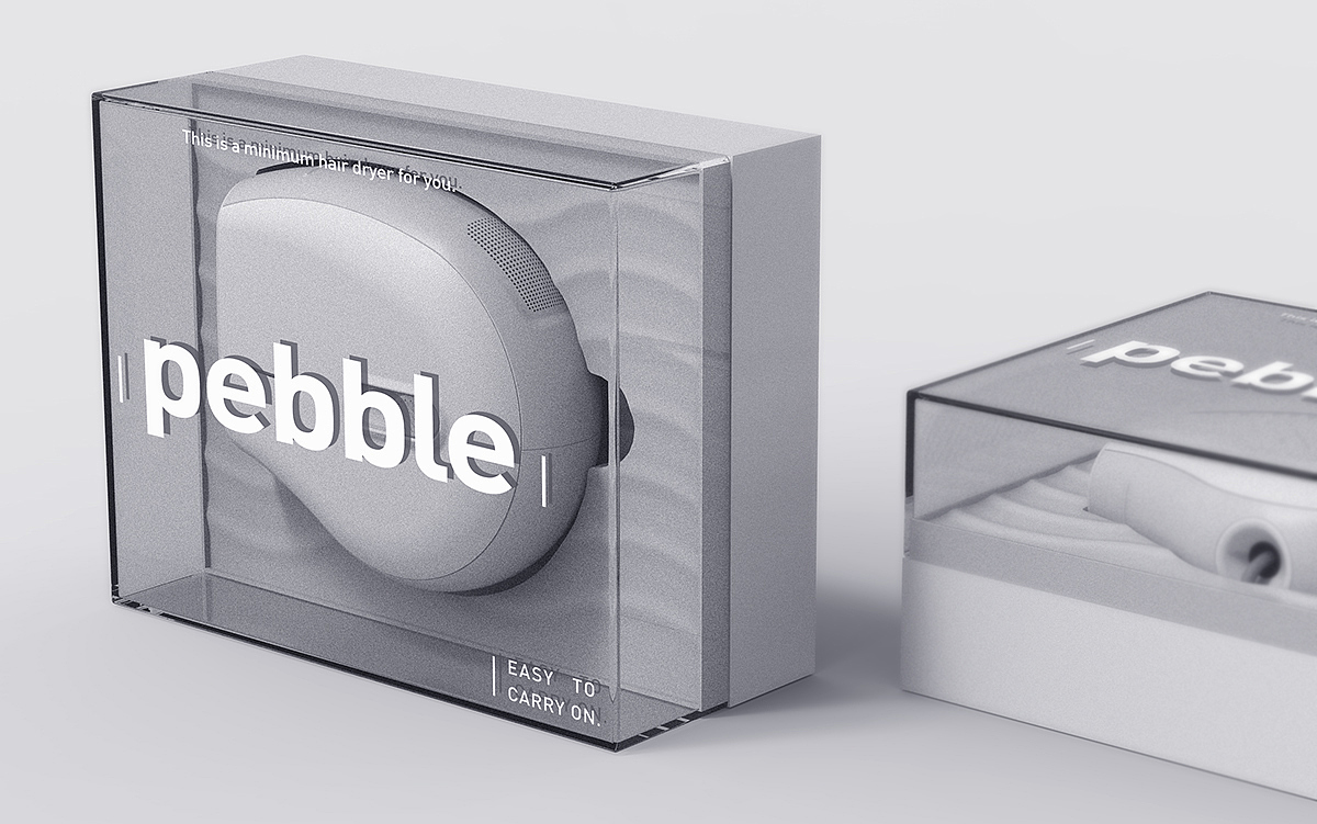pebble，便携式，电吹风，概念，手绘，