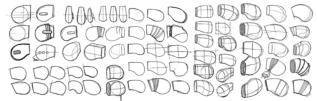 pebble，portable，hair drier，concept，Hand drawn，