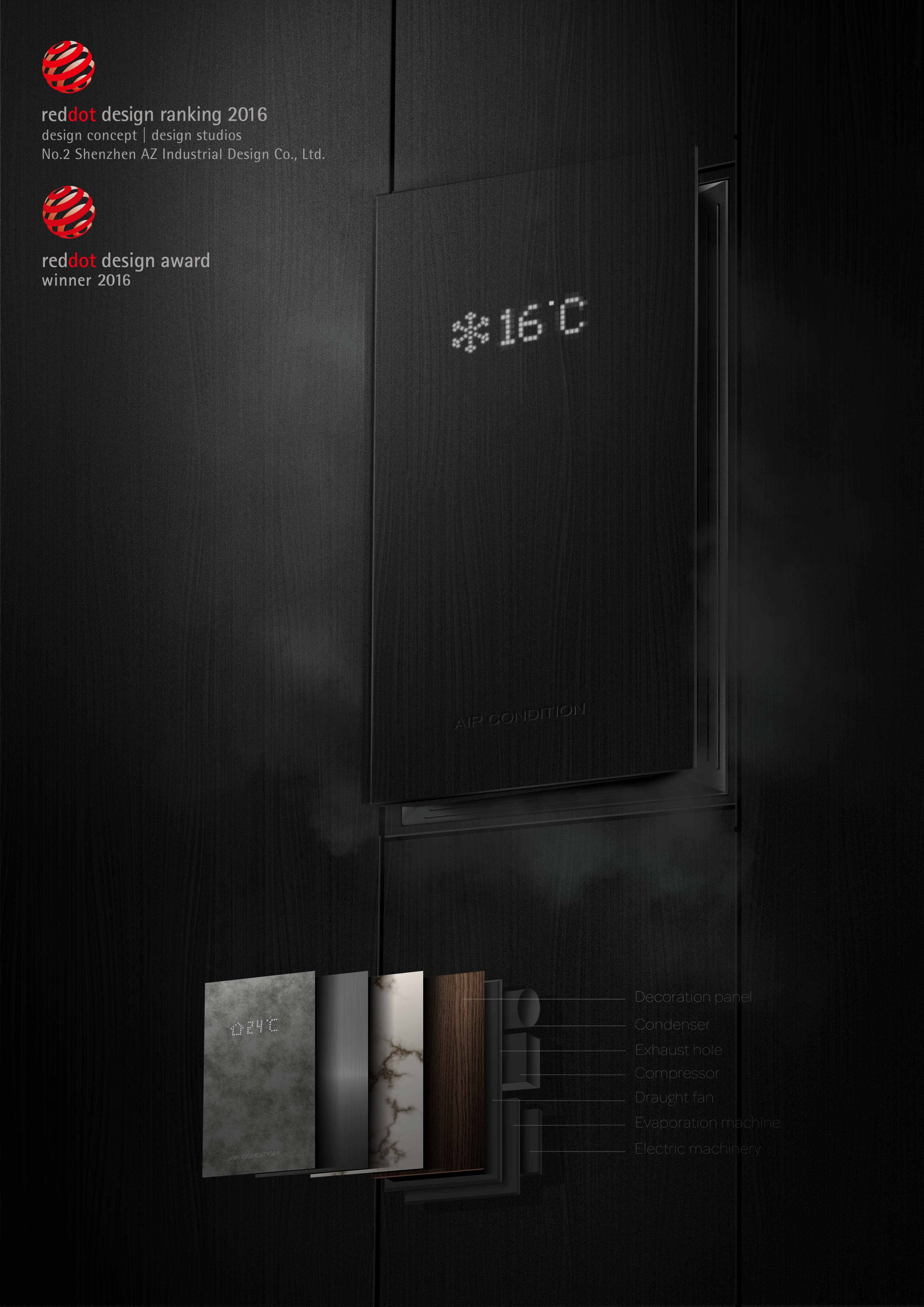 air conditioner，Red dot award，conceptual design，Appearance design of air conditioner，Shangshan industrial design，