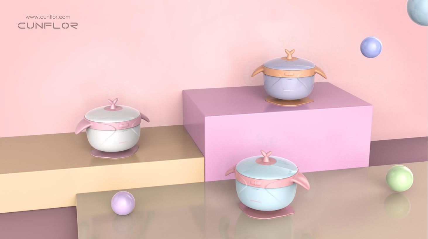 Children's supplementary food bowl，Children's water filling bowl，Children's heat preservation bowl，Appearance design，Maternal and infant electrical appliances，