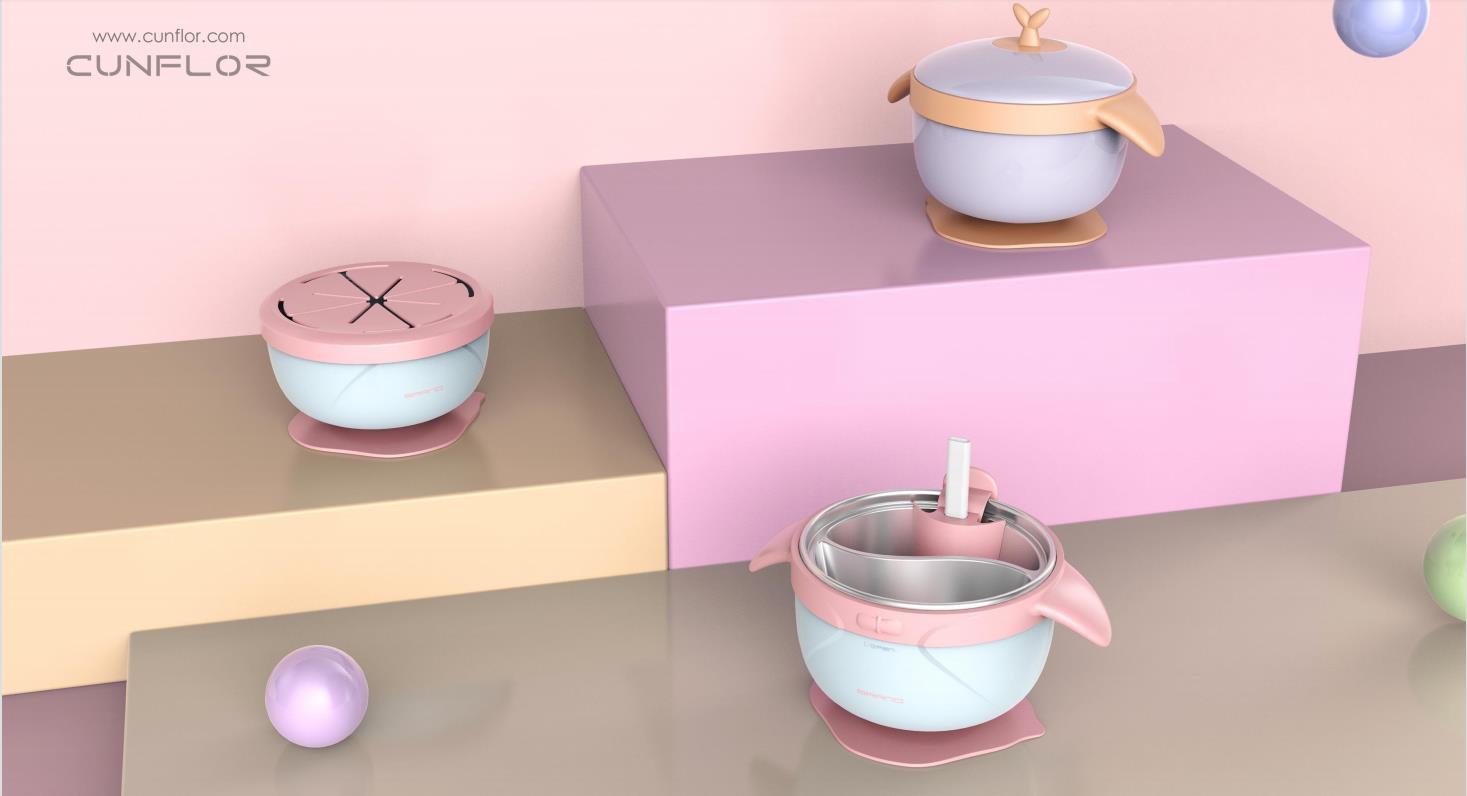 Children's supplementary food bowl，Children's water filling bowl，Children's heat preservation bowl，Appearance design，Maternal and infant electrical appliances，