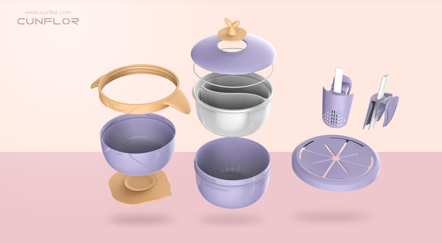 Children's supplementary food bowl，Children's water filling bowl，Children's heat preservation bowl，Appearance design，Maternal and infant electrical appliances，