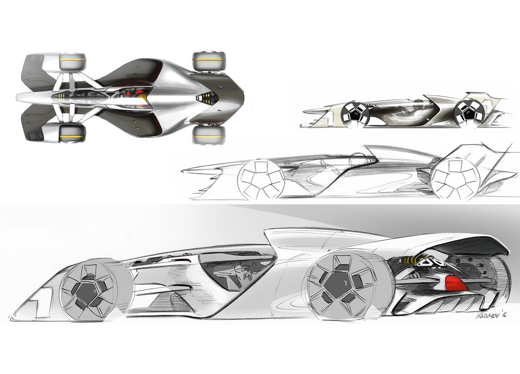 racing，Hand drawn，conceptual design，Renault，