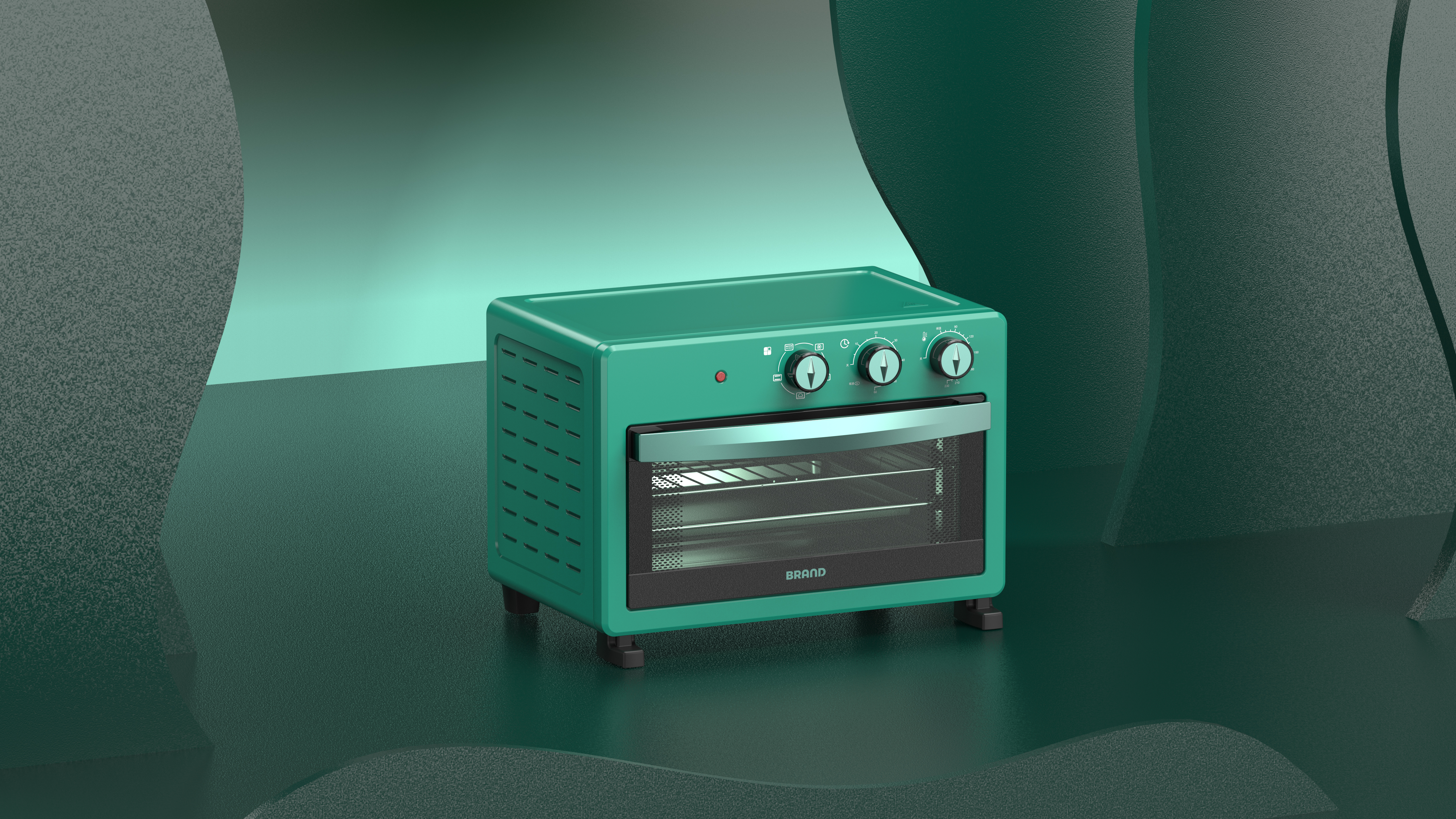 Air oven, black, dark green，
