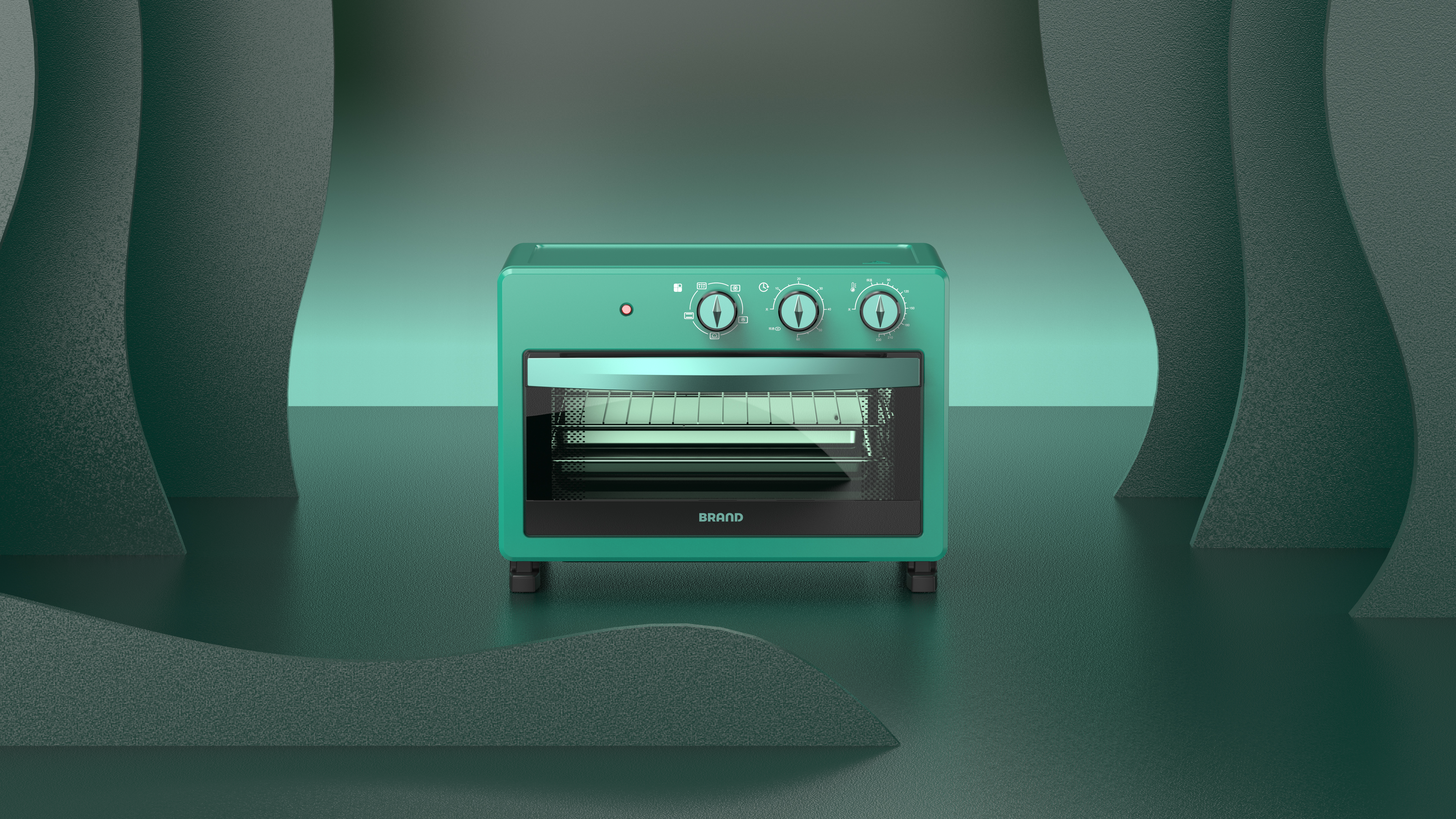 Air oven, black, dark green，