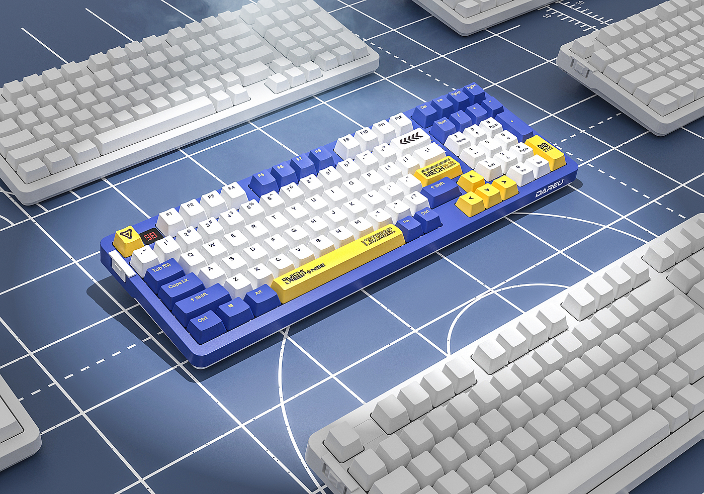 Daryou，Mechanical keyboard，Mecha，A98，ride the wind and waves，，desktop，