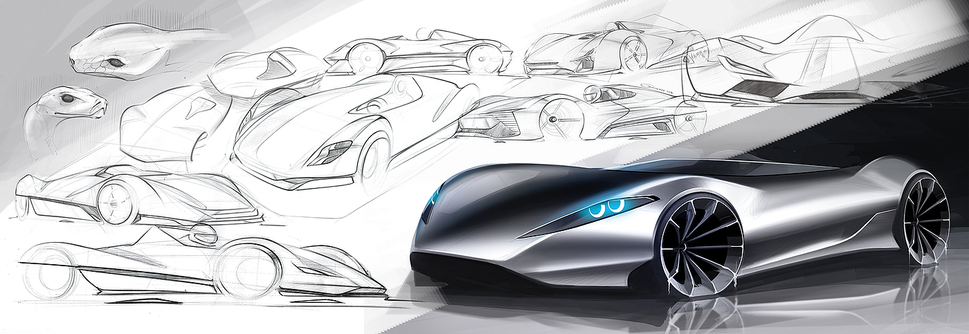 conceptual design，Sports car，Automobile design，Path，AZNOM Serpas，