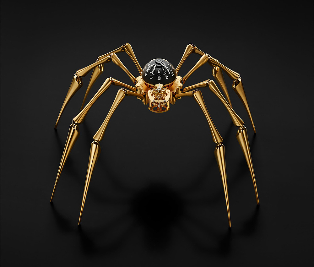 MB&F，奢侈，桌面时钟，Arachnophobia，蜘蛛，黑色，金色，创意，