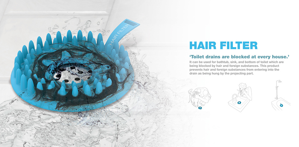 kitchen and toilet，hair，clean，rubber，