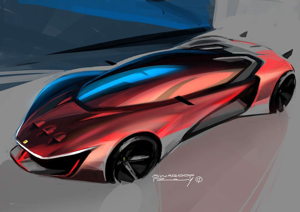 Hand drawn car，product design，industrial design，vehicle，