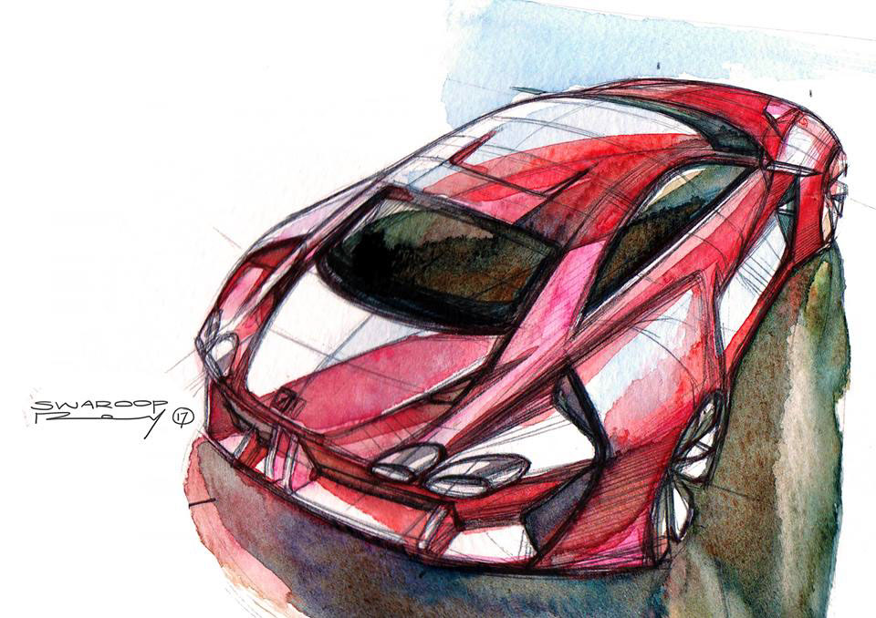 Hand drawn car，product design，industrial design，vehicle，