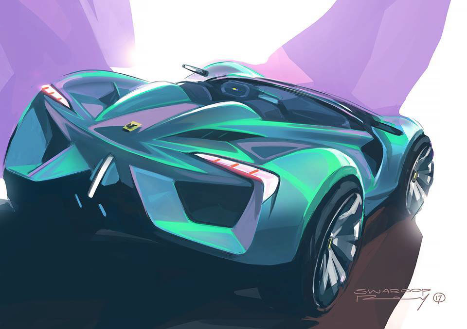 Hand drawn car，product design，industrial design，vehicle，