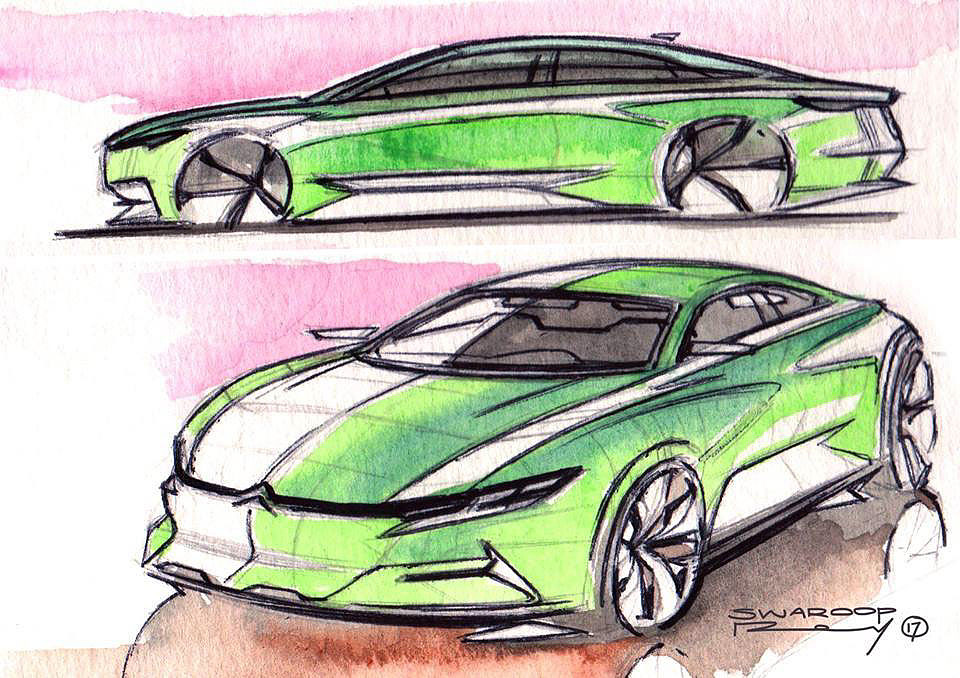 Hand drawn car，product design，industrial design，vehicle，