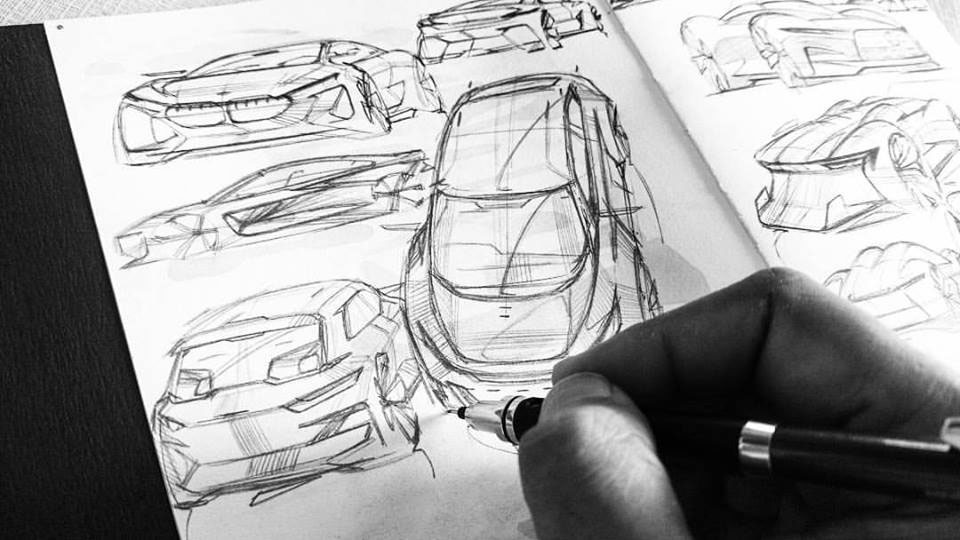 Hand drawn car，product design，industrial design，vehicle，