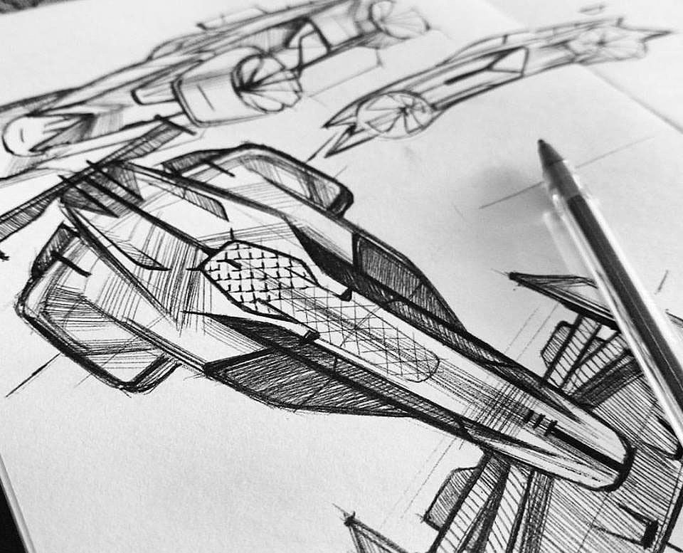Hand drawn car，product design，industrial design，vehicle，
