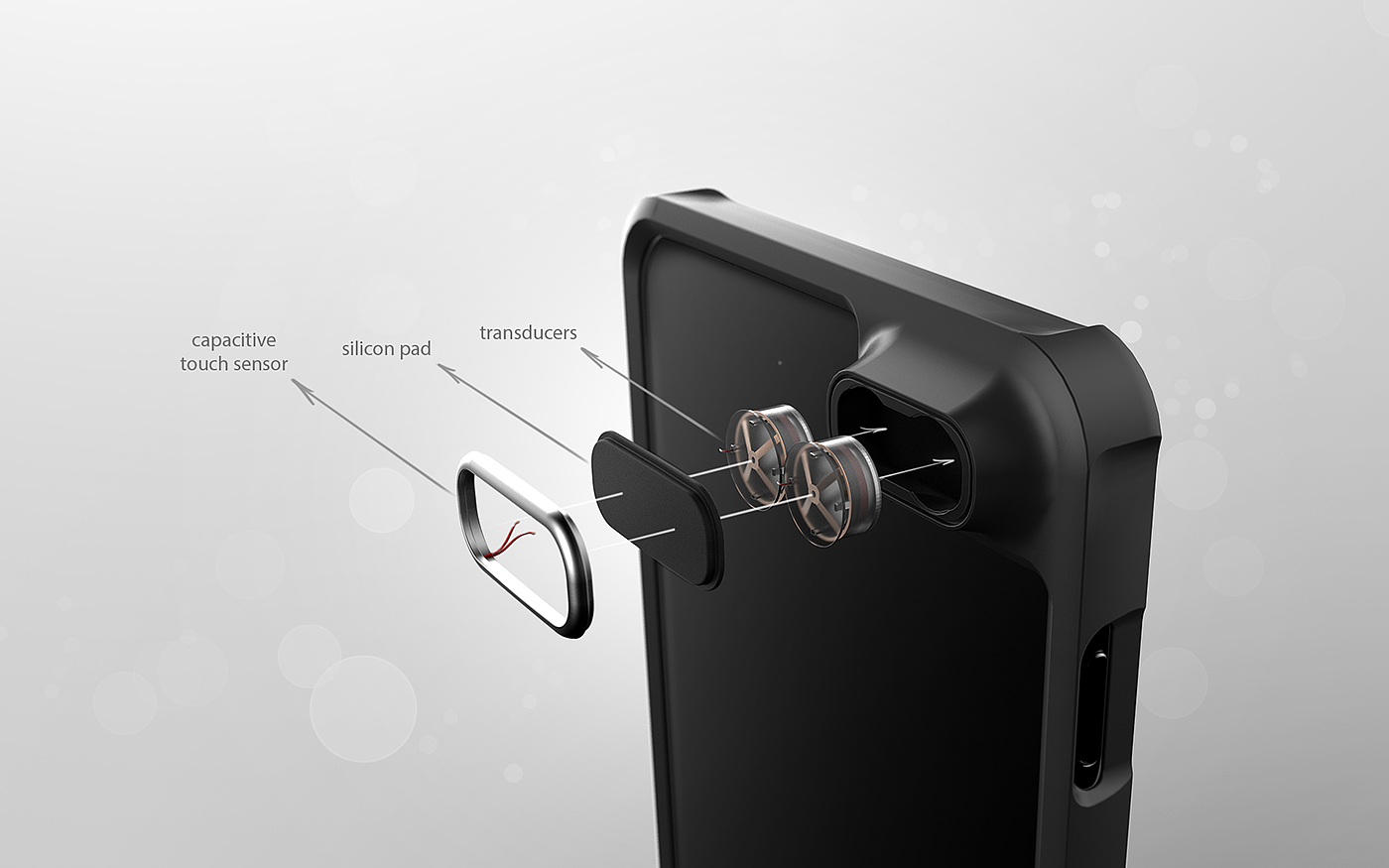 Mobile phone shell，Bone Case，Bone conduction technique，Gas induction charging technology，