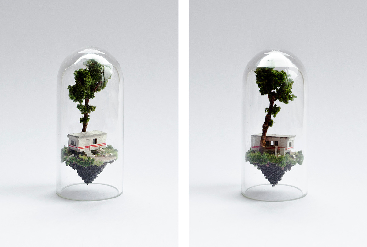 Micro landscape，Glass products，Architecture，house，manual，