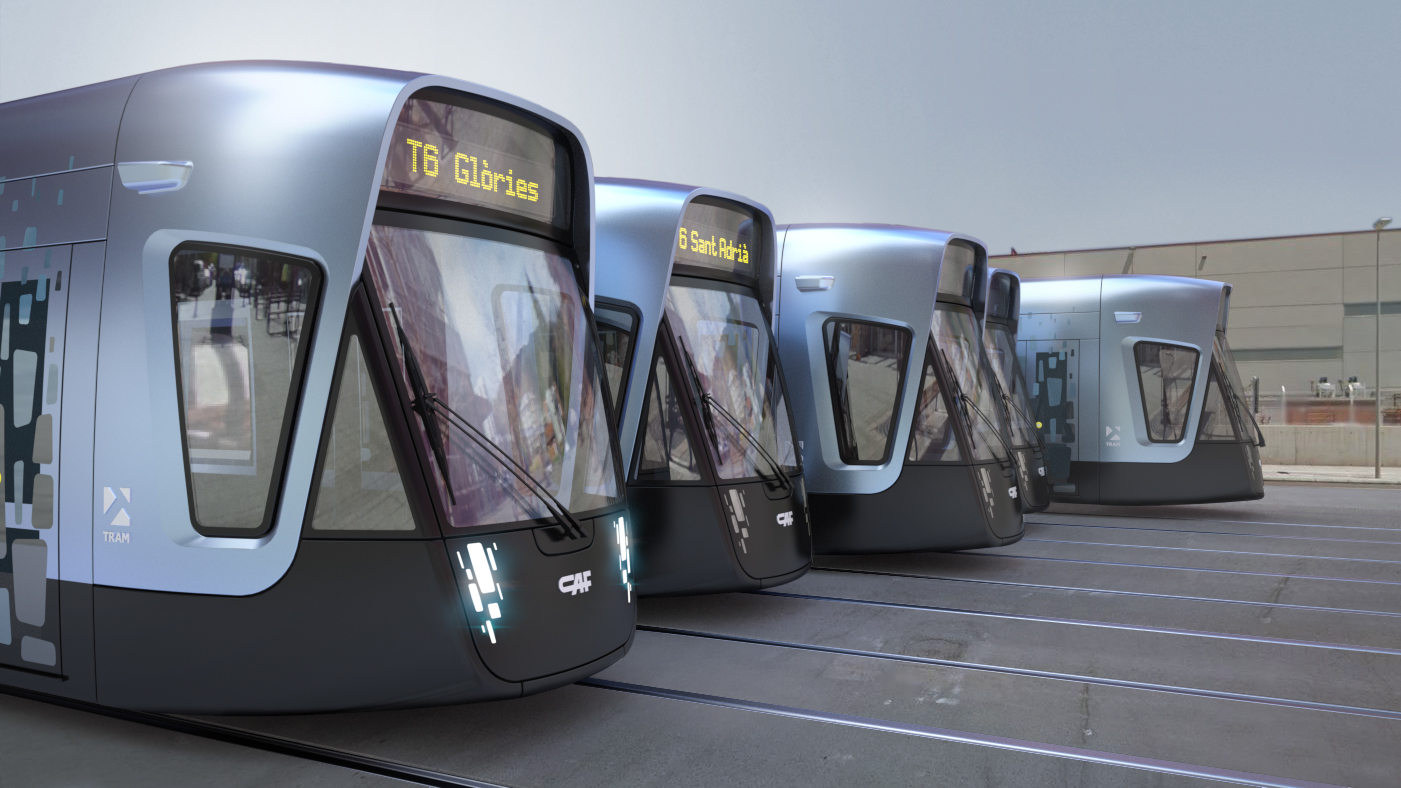 Spain，Barcelona，Tramway，