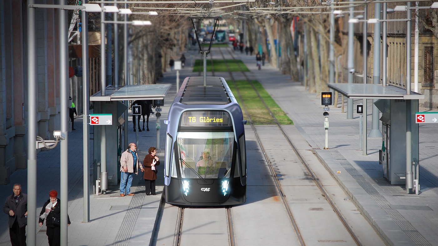 Spain，Barcelona，Tramway，