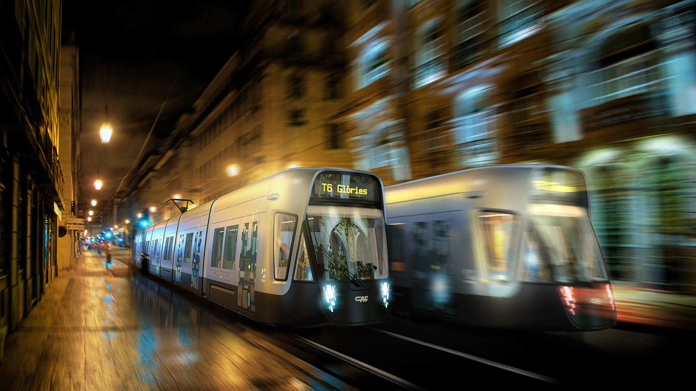 Spain，Barcelona，Tramway，