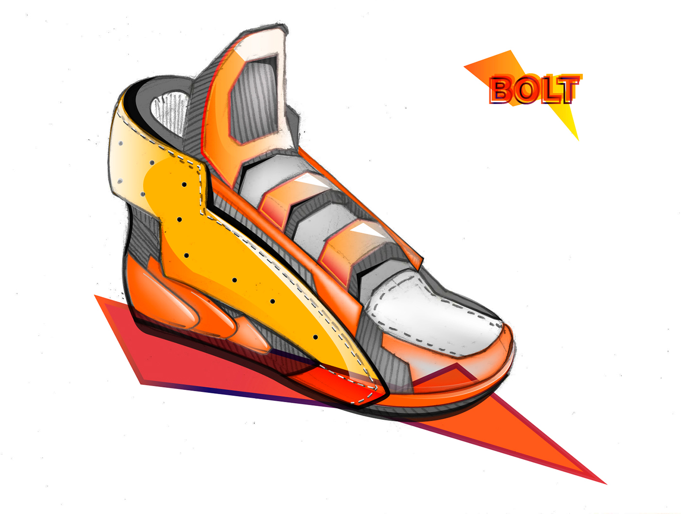 adidas，motion，shoes，Hand drawn，modeling，Render，