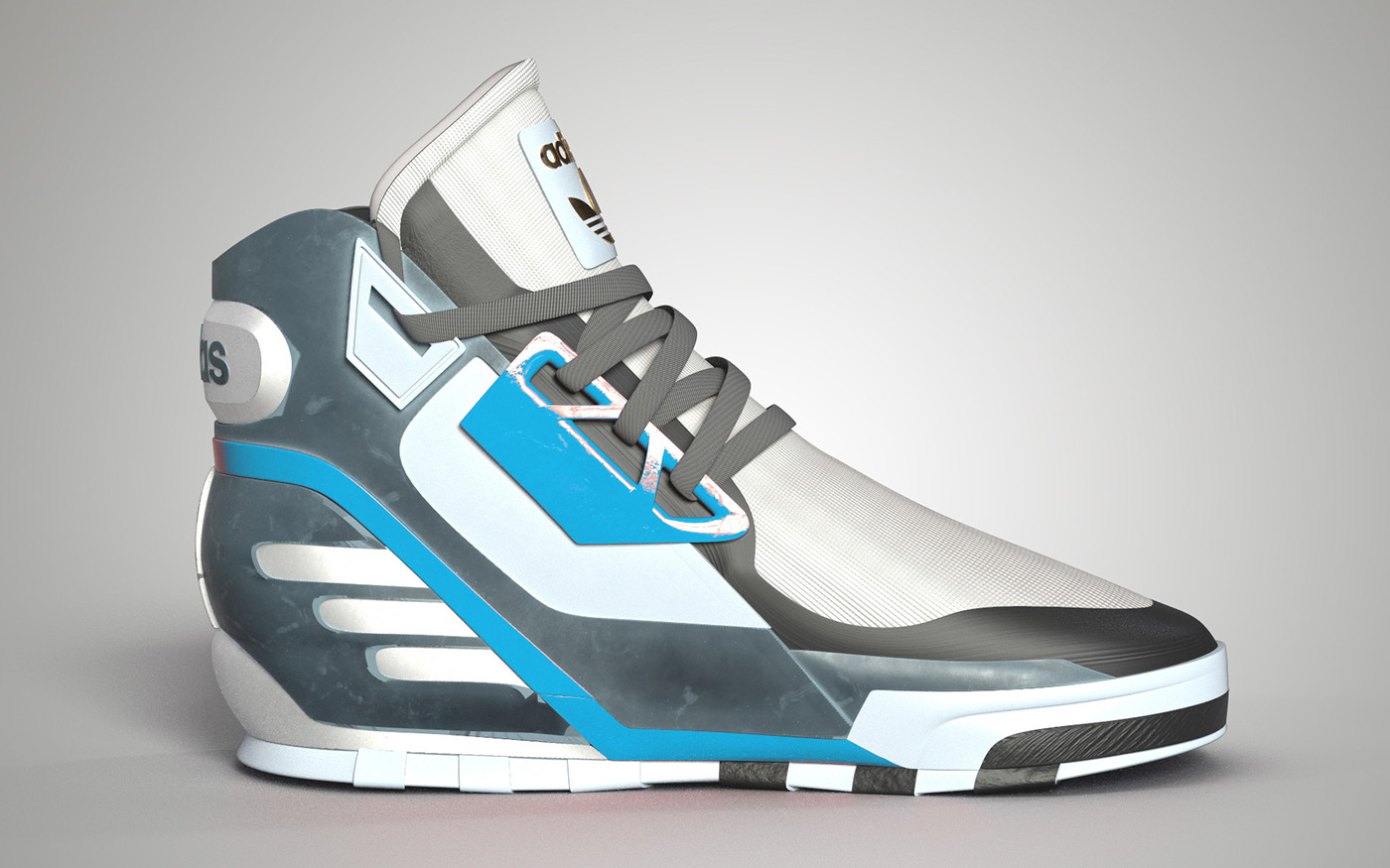 adidas，motion，shoes，Hand drawn，modeling，Render，