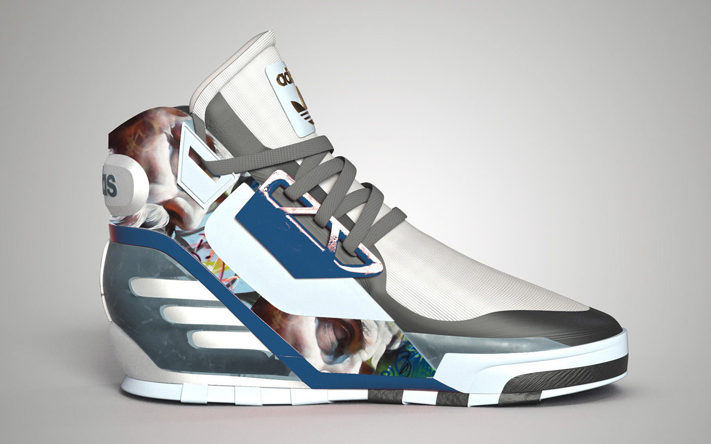 adidas，motion，shoes，Hand drawn，modeling，Render，