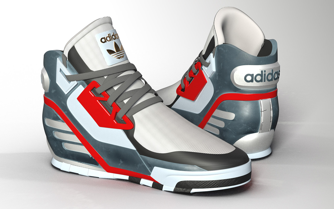 adidas，motion，shoes，Hand drawn，modeling，Render，