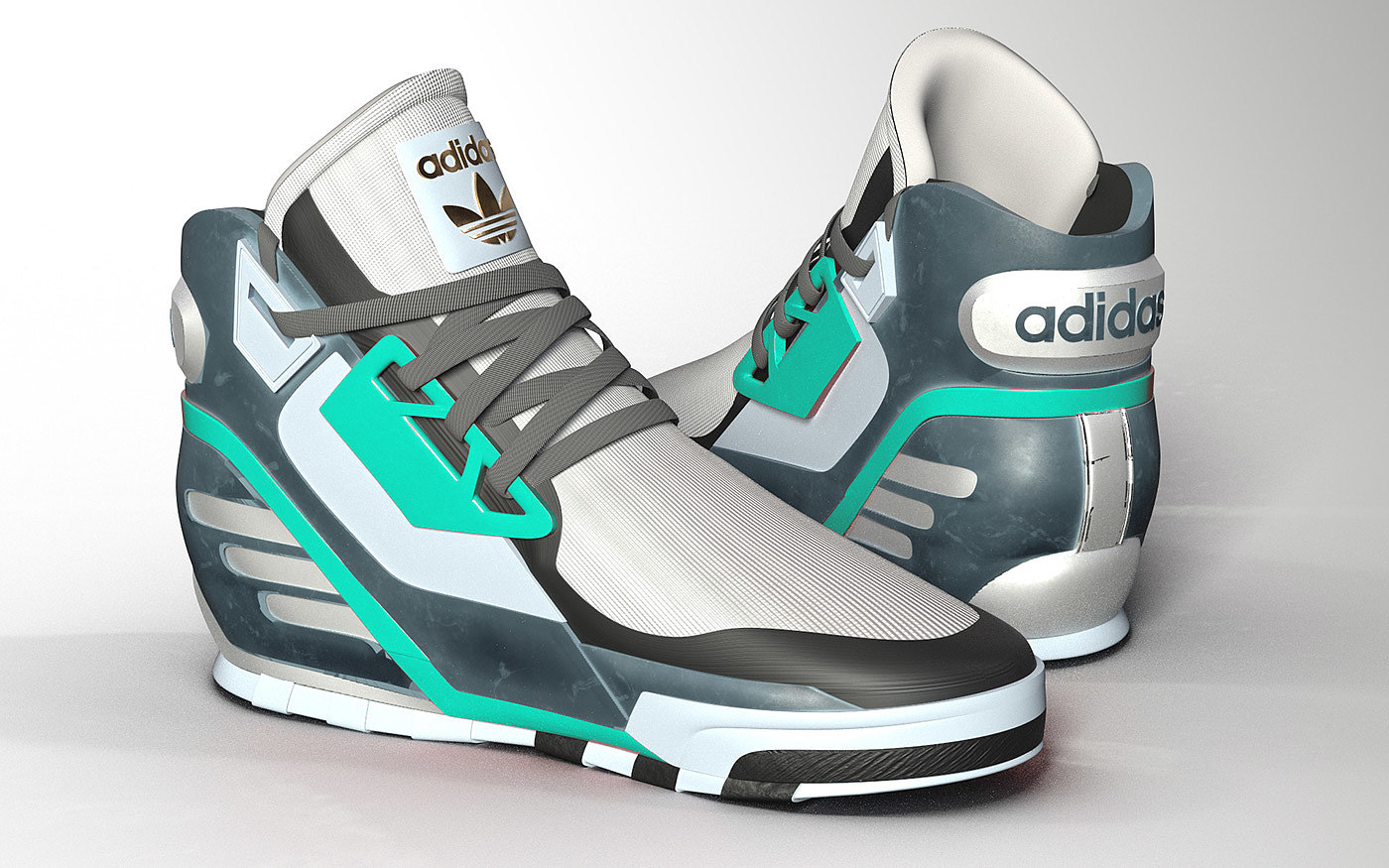adidas，motion，shoes，Hand drawn，modeling，Render，