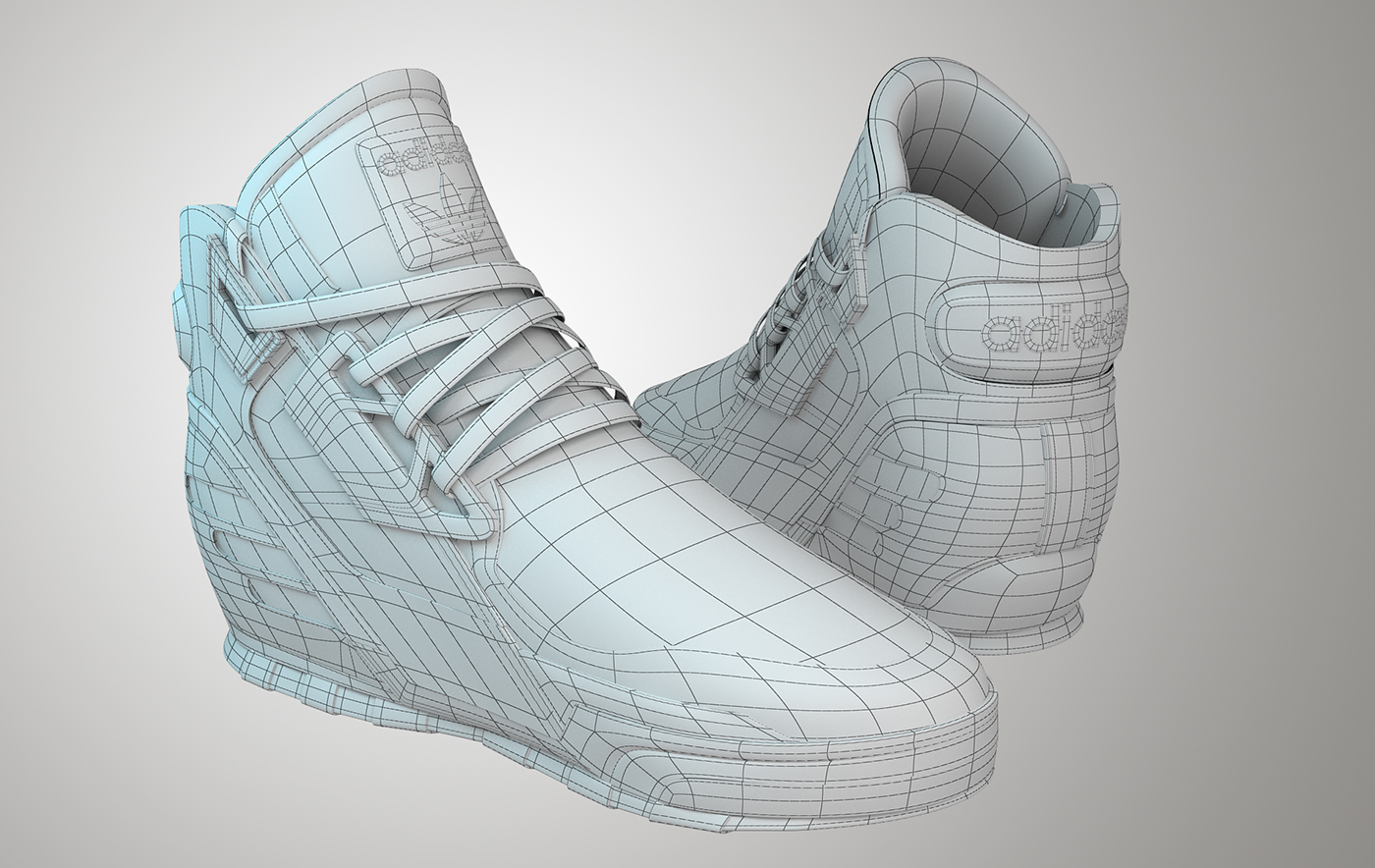 adidas，motion，shoes，Hand drawn，modeling，Render，