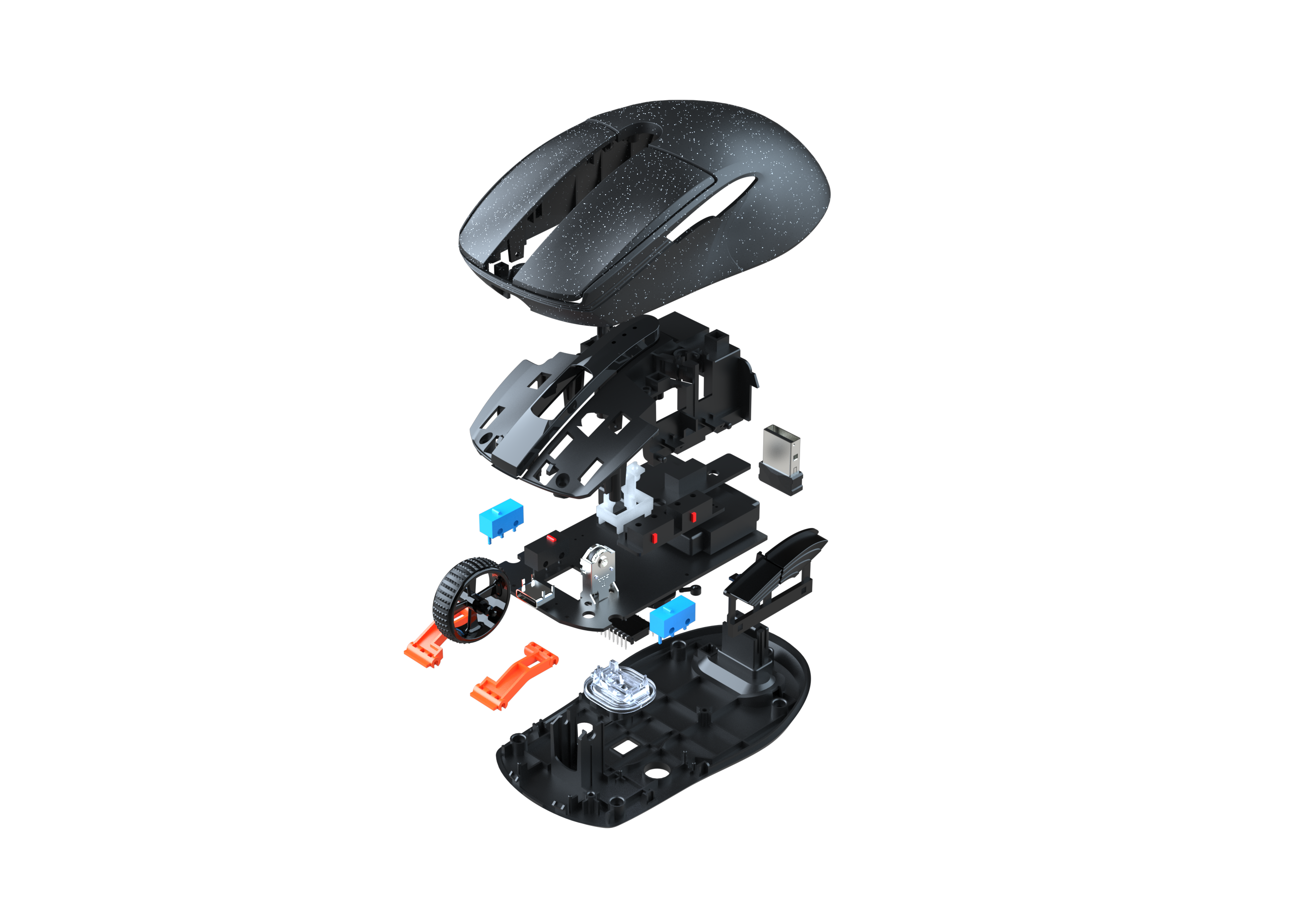 Daryou，mouse，starry sky，High end game mouse，Fast charging，Three mode，Starry sky black，Bright moon white，