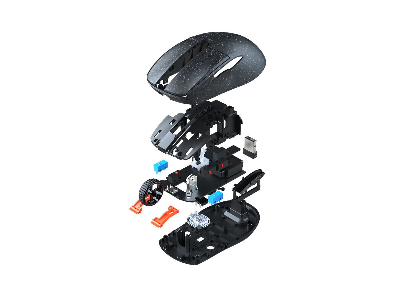 Daryou，mouse，starry sky，High end game mouse，Fast charging，Three mode，Starry sky black，Bright moon white，