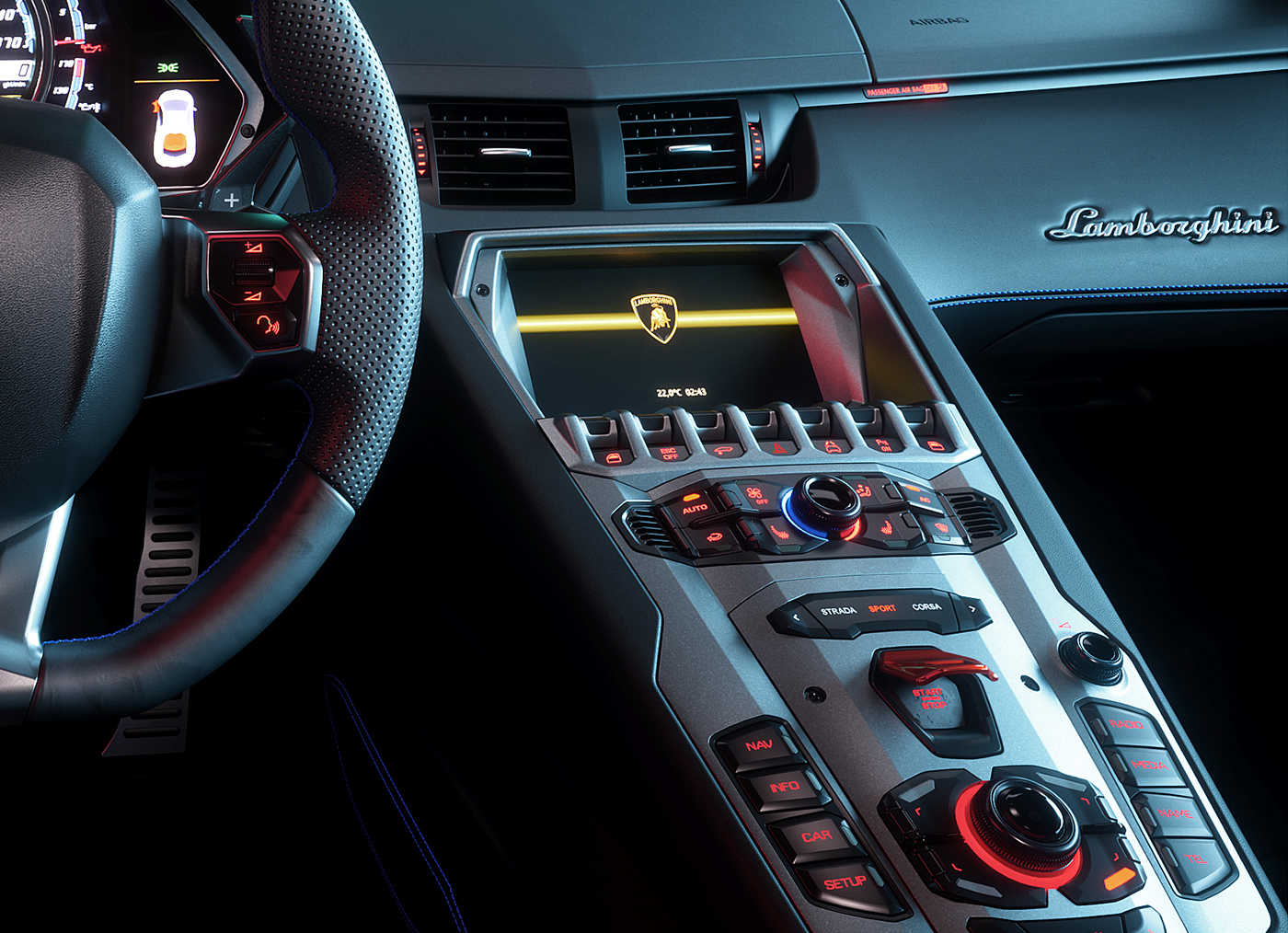 Lamborghini，automobile，details，Interior，