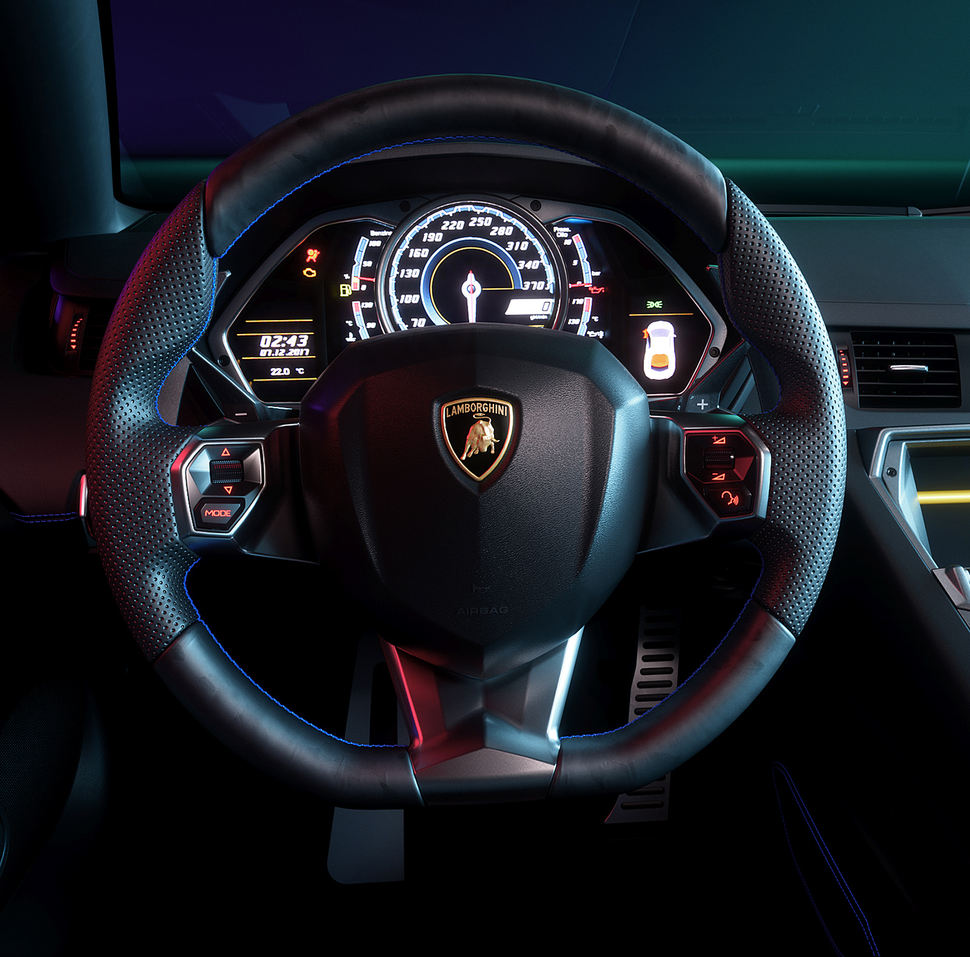 Lamborghini，automobile，details，Interior，