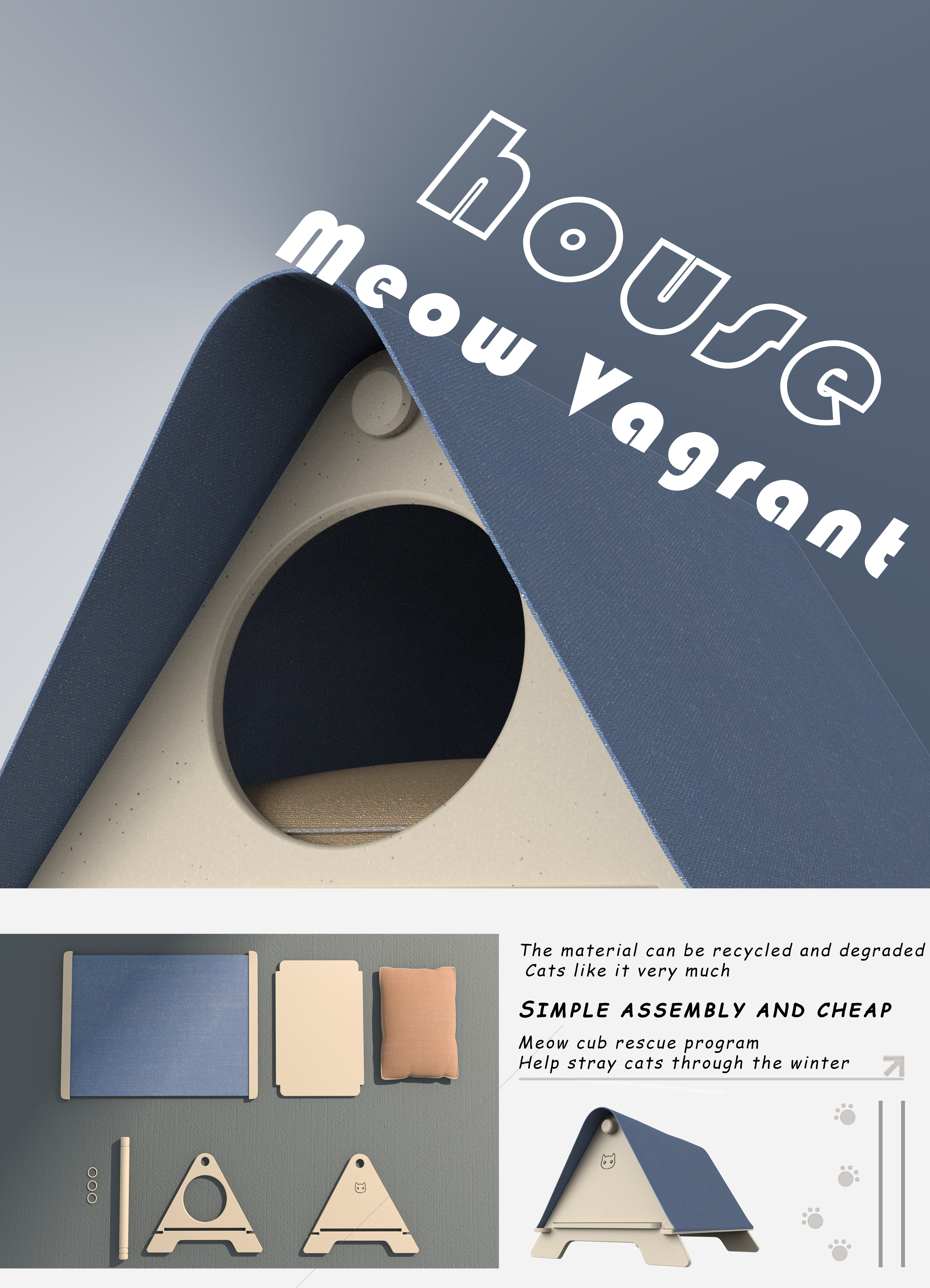 A stray cat，Cat nest，Assembly，