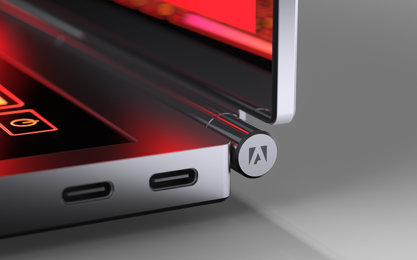 conceptual design，Adobe，keyboard，touch screen，