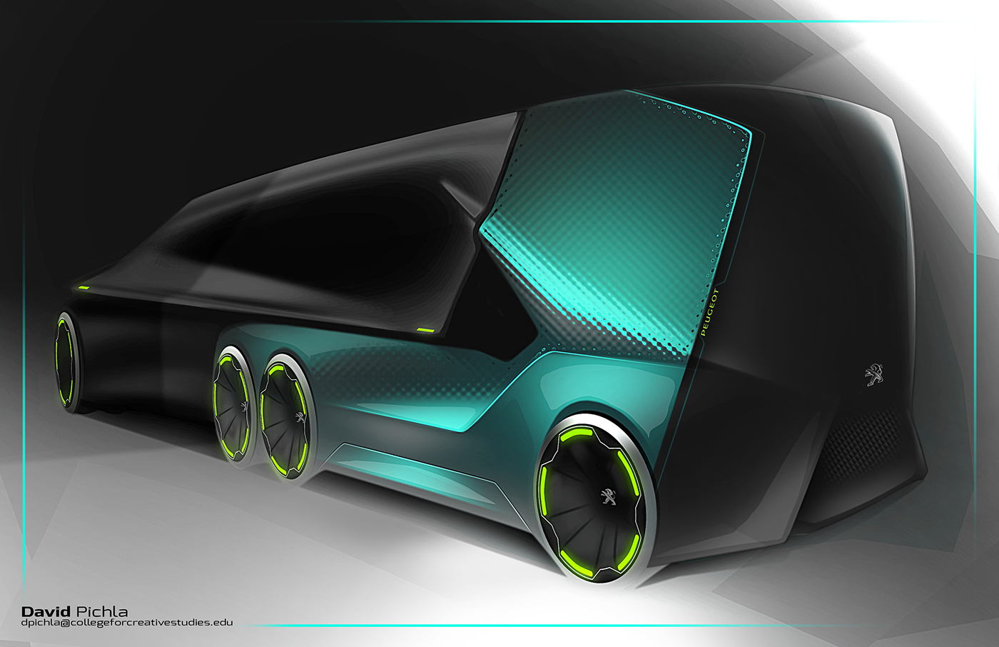 ps，Hand drawn，vehicle，Future sense of Technology，David Pichla，