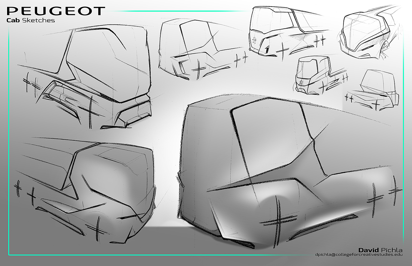 ps，Hand drawn，vehicle，Future sense of Technology，David Pichla，