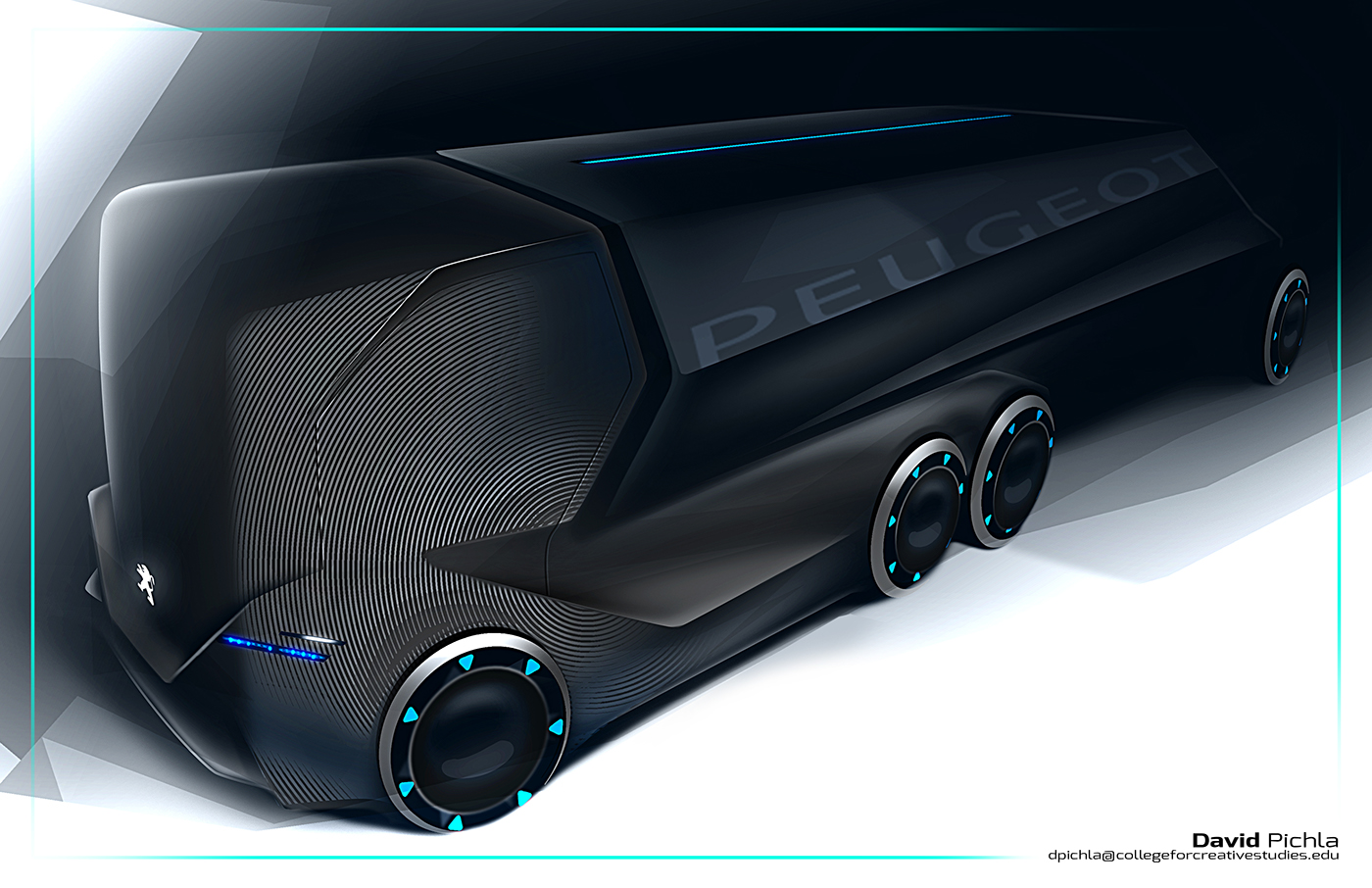 ps，Hand drawn，vehicle，Future sense of Technology，David Pichla，