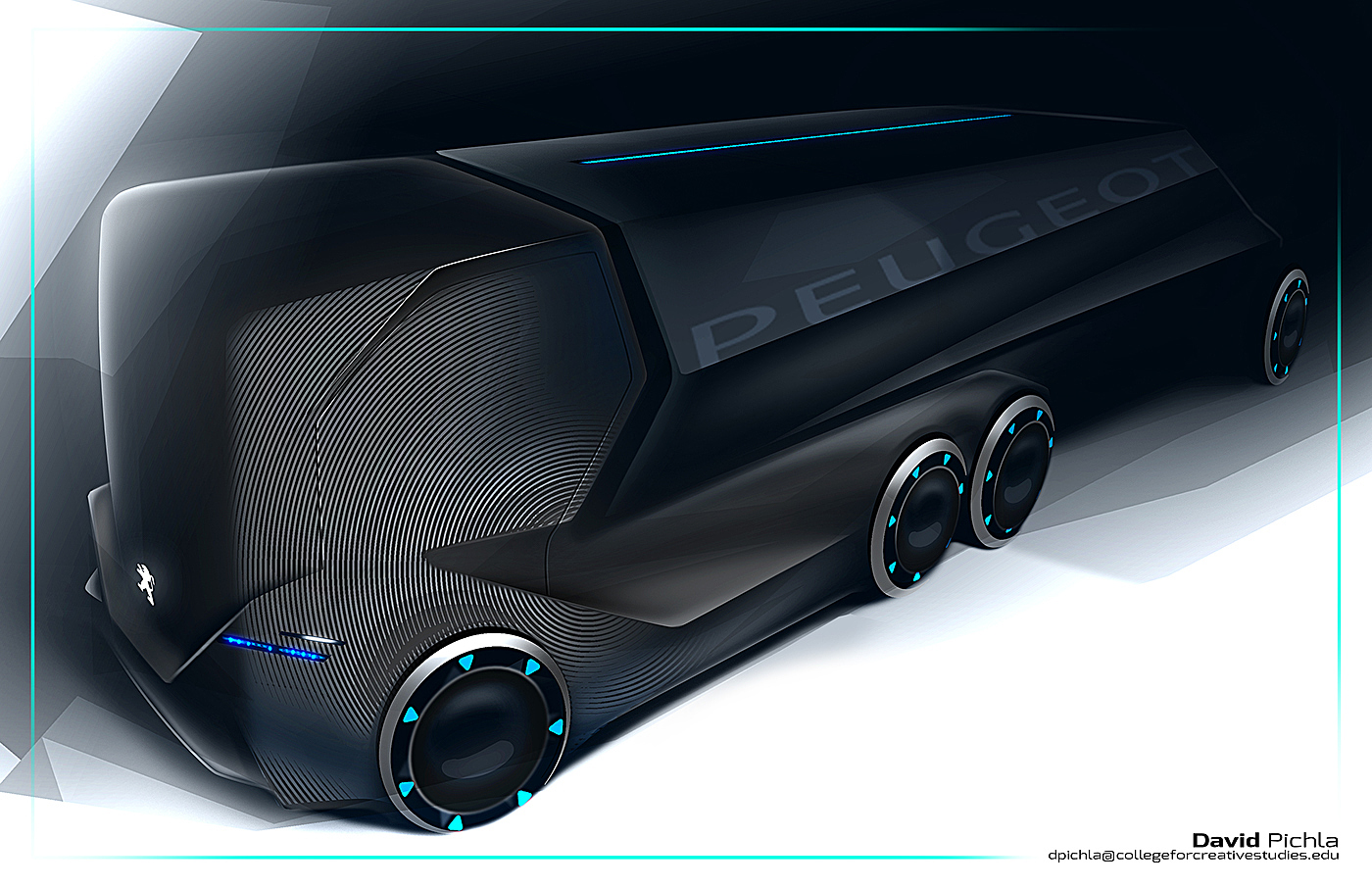 ps，Hand drawn，vehicle，Future sense of Technology，David Pichla，
