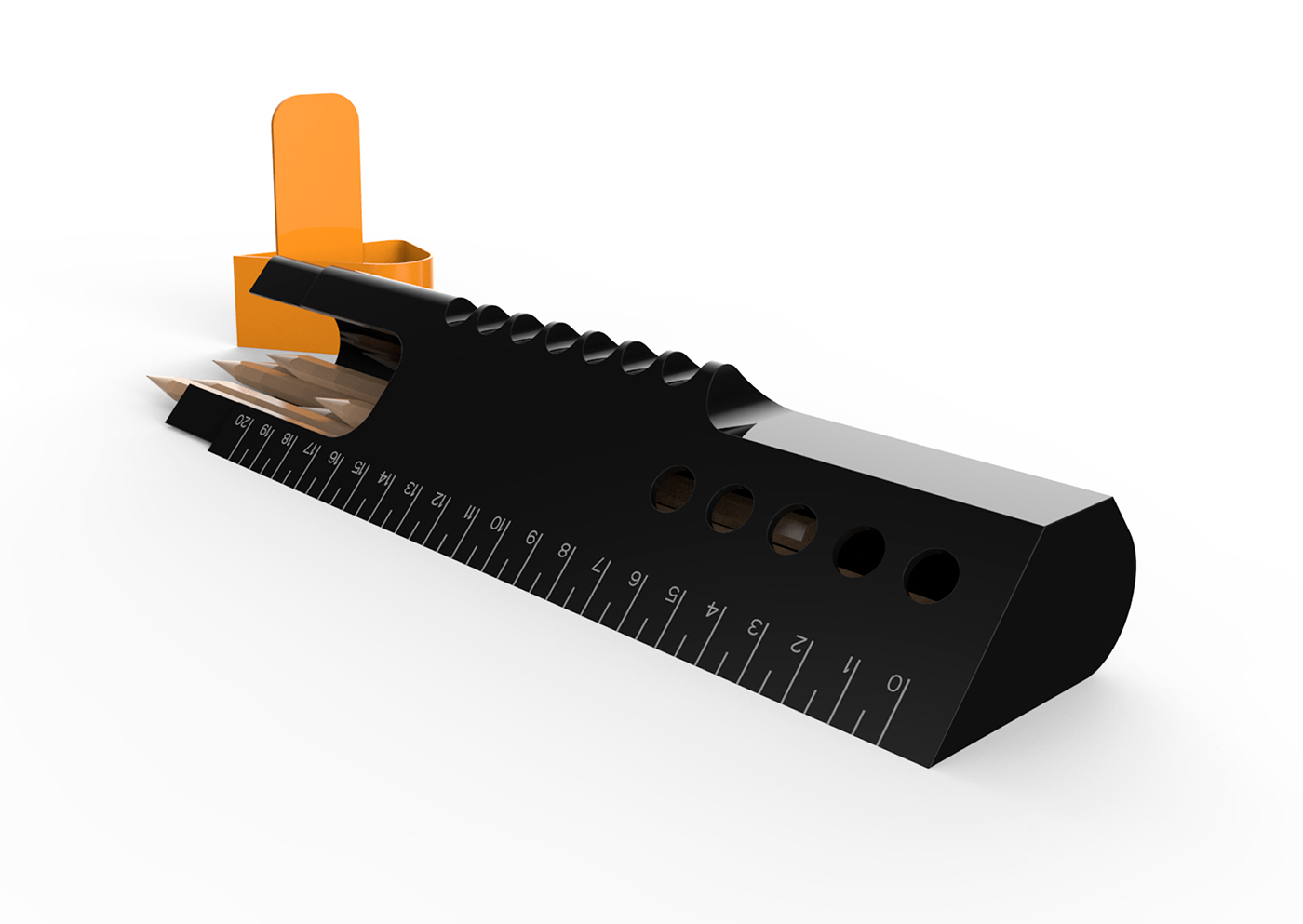 ruler，pen container，storage box，Trough，