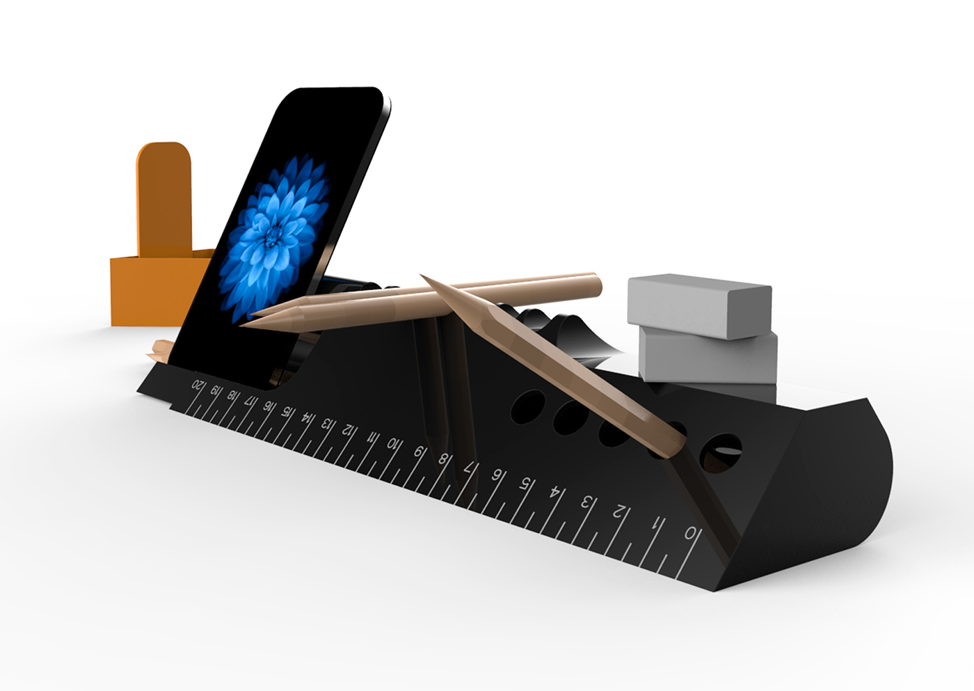 ruler，pen container，storage box，Trough，