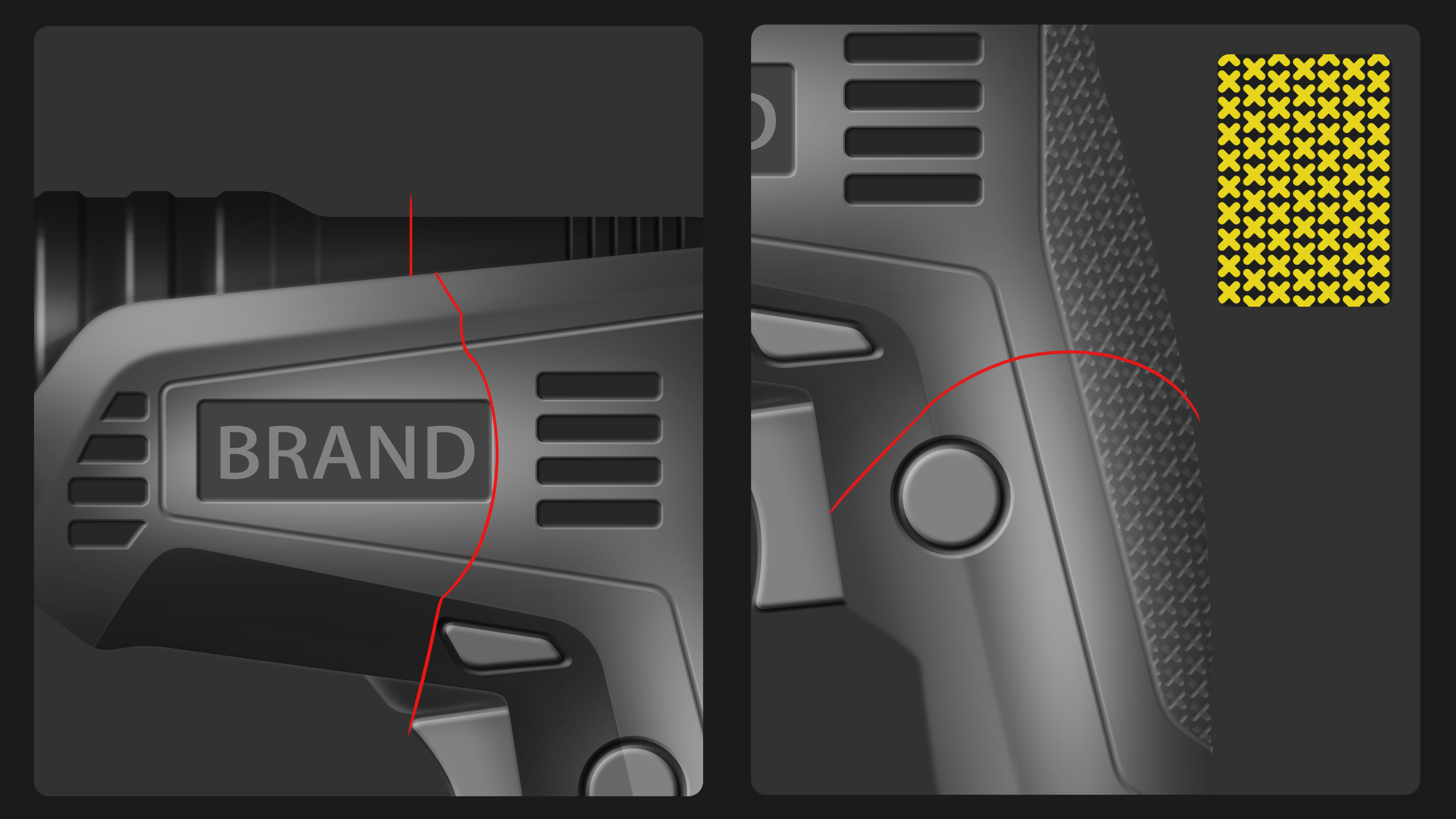 yulo，Electric tool，Hand drawn，One shot design，sketch，