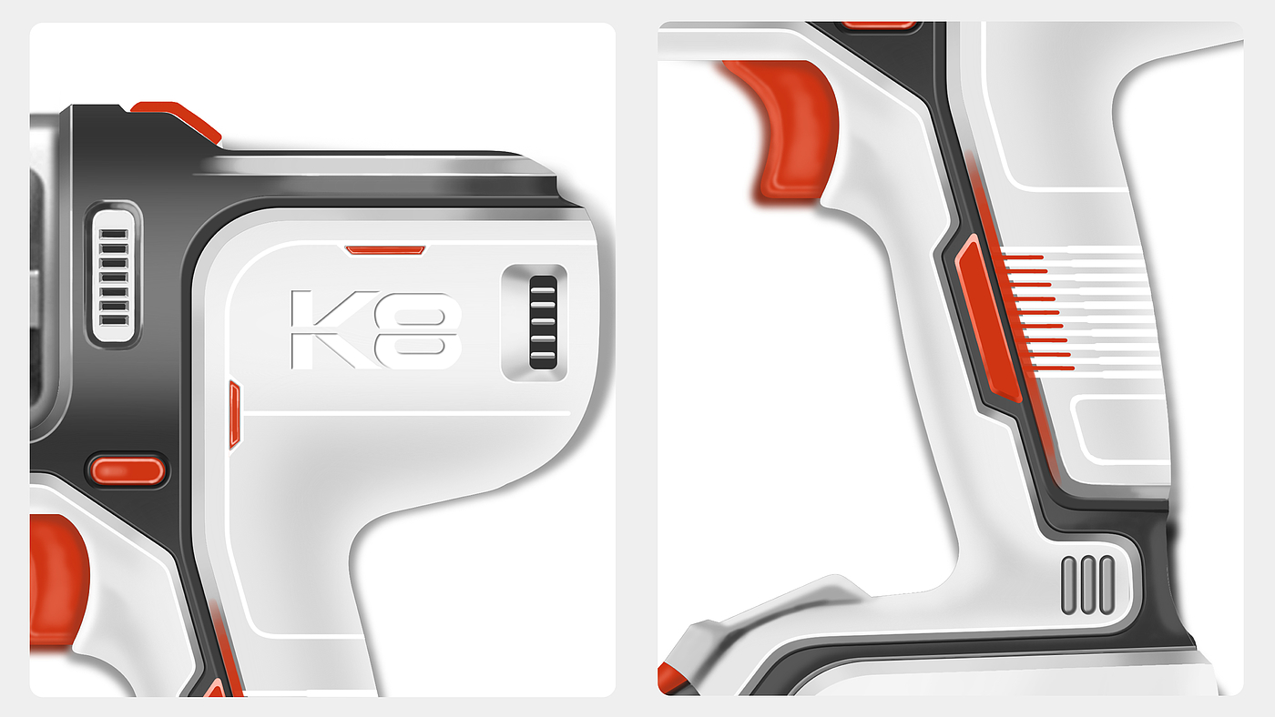yulo，Electric tool，Hand drawn，One shot design，sketch，