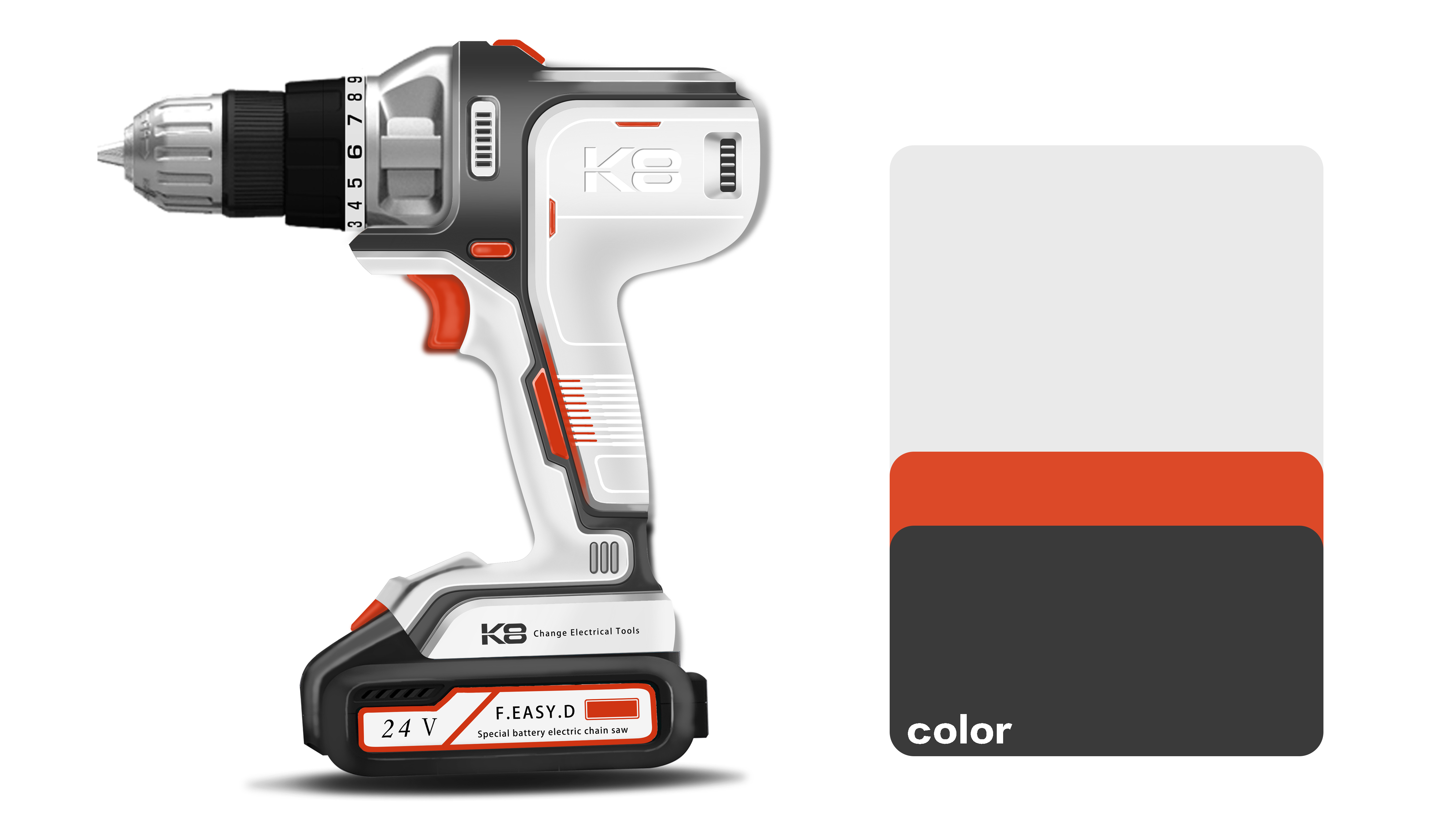 yulo，Electric tool，Hand drawn，One shot design，sketch，